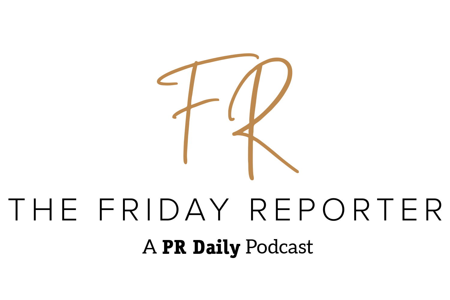 Elegant black background with gold cursive initials 'FR' in the center.