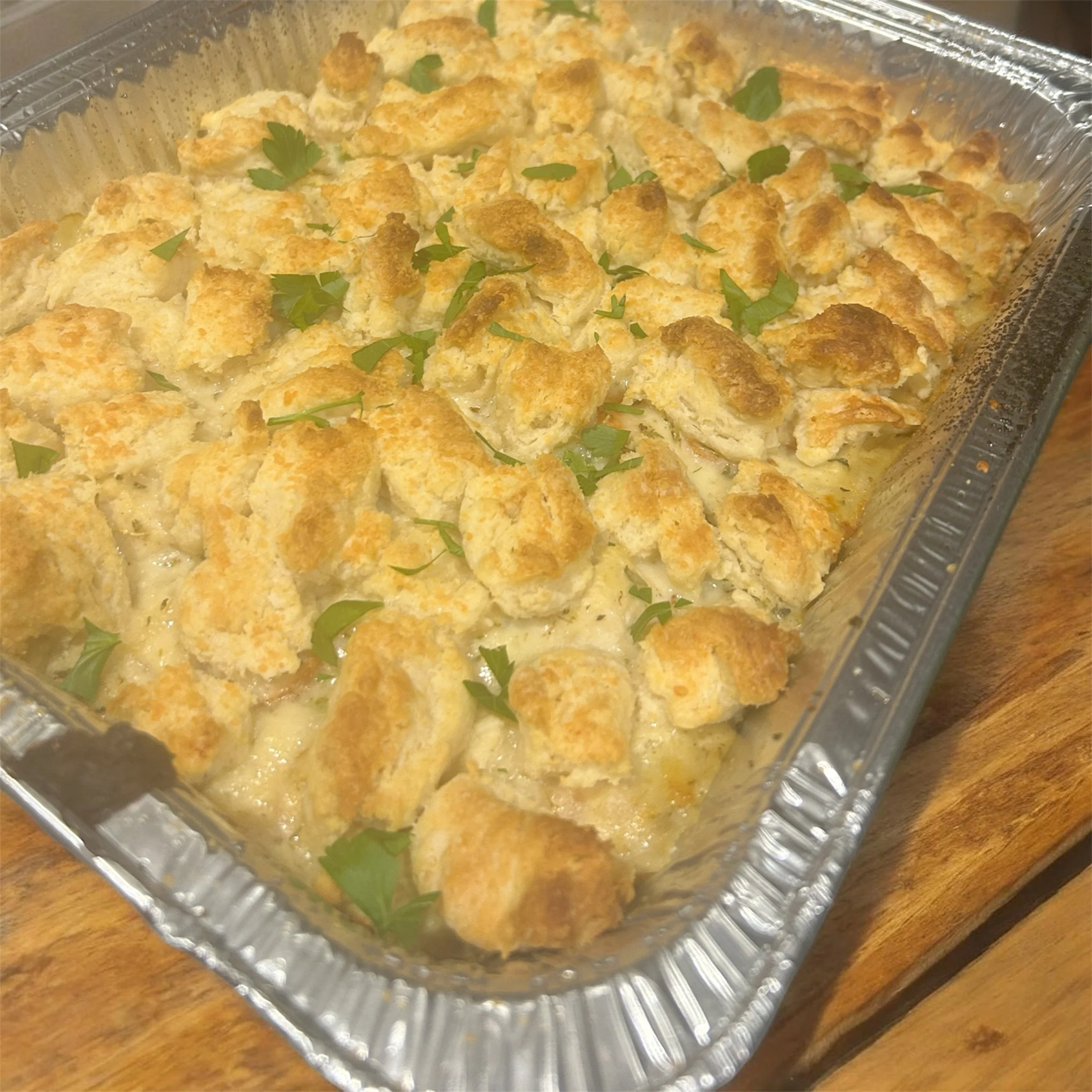 Comfort Chicken Pot Pie with Fresh-Baked Biscuits