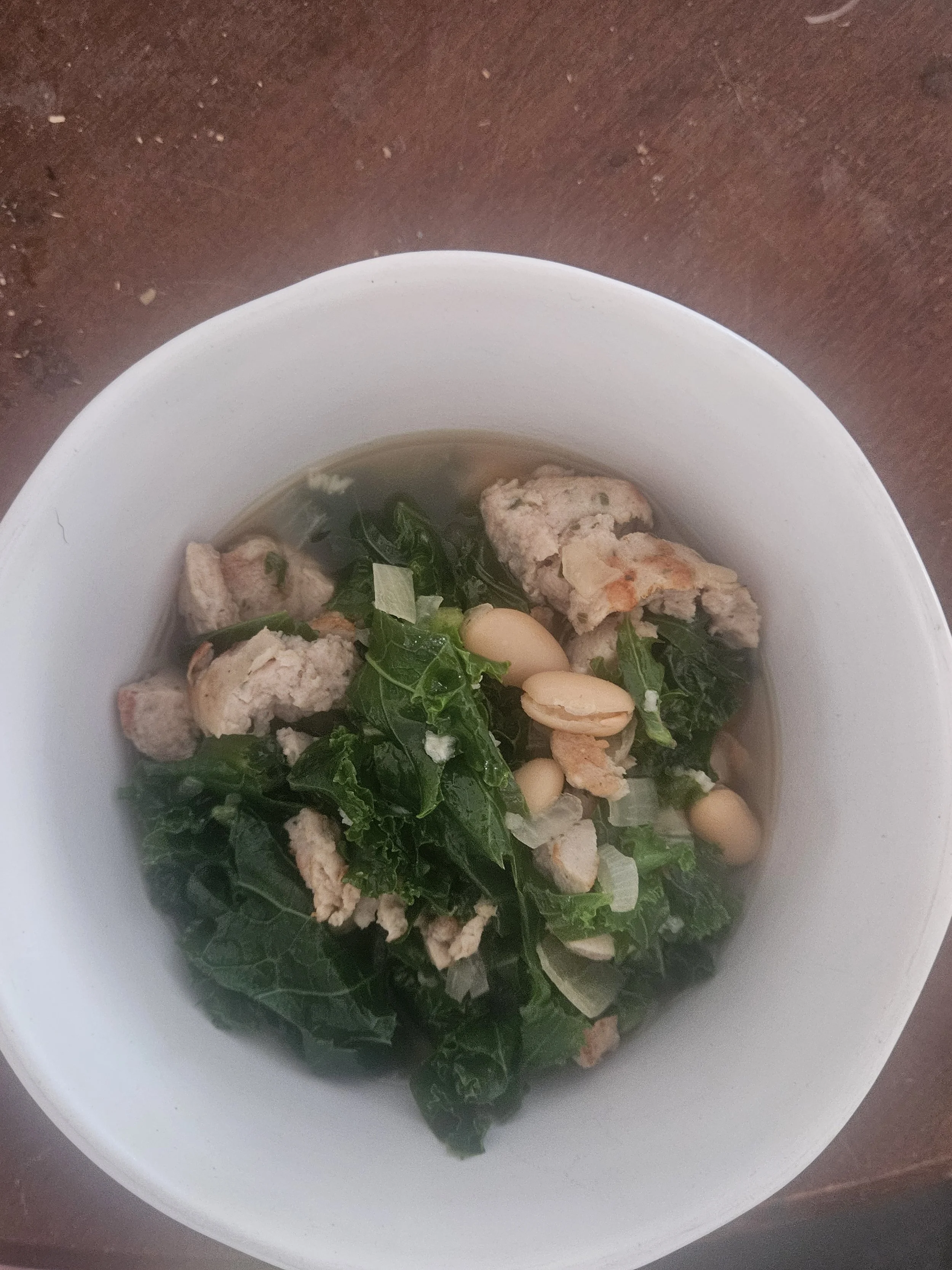Turkey Sausage, Kale and White Bean Soup