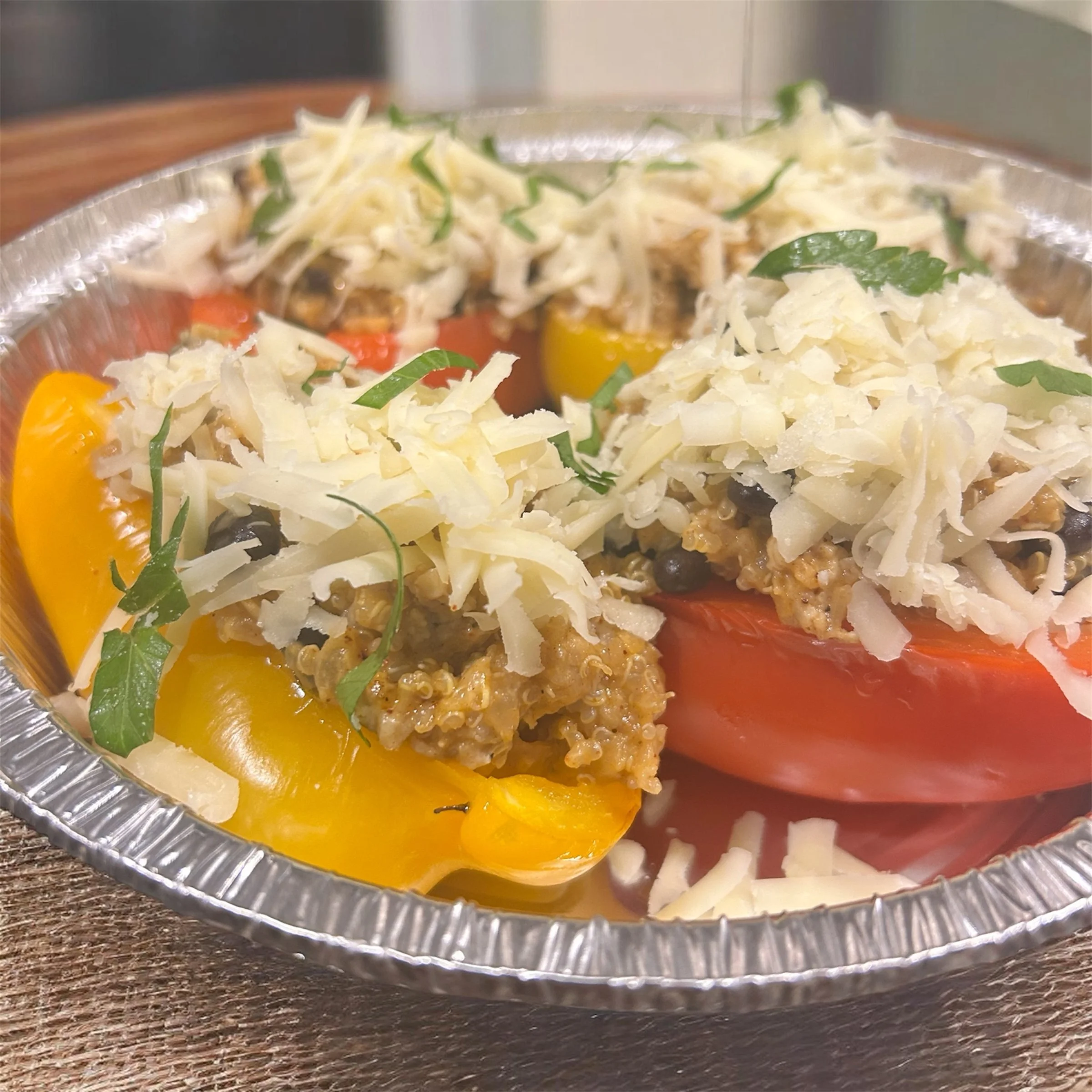 Southwest Chicken & Quinoa Stuffed Peppers