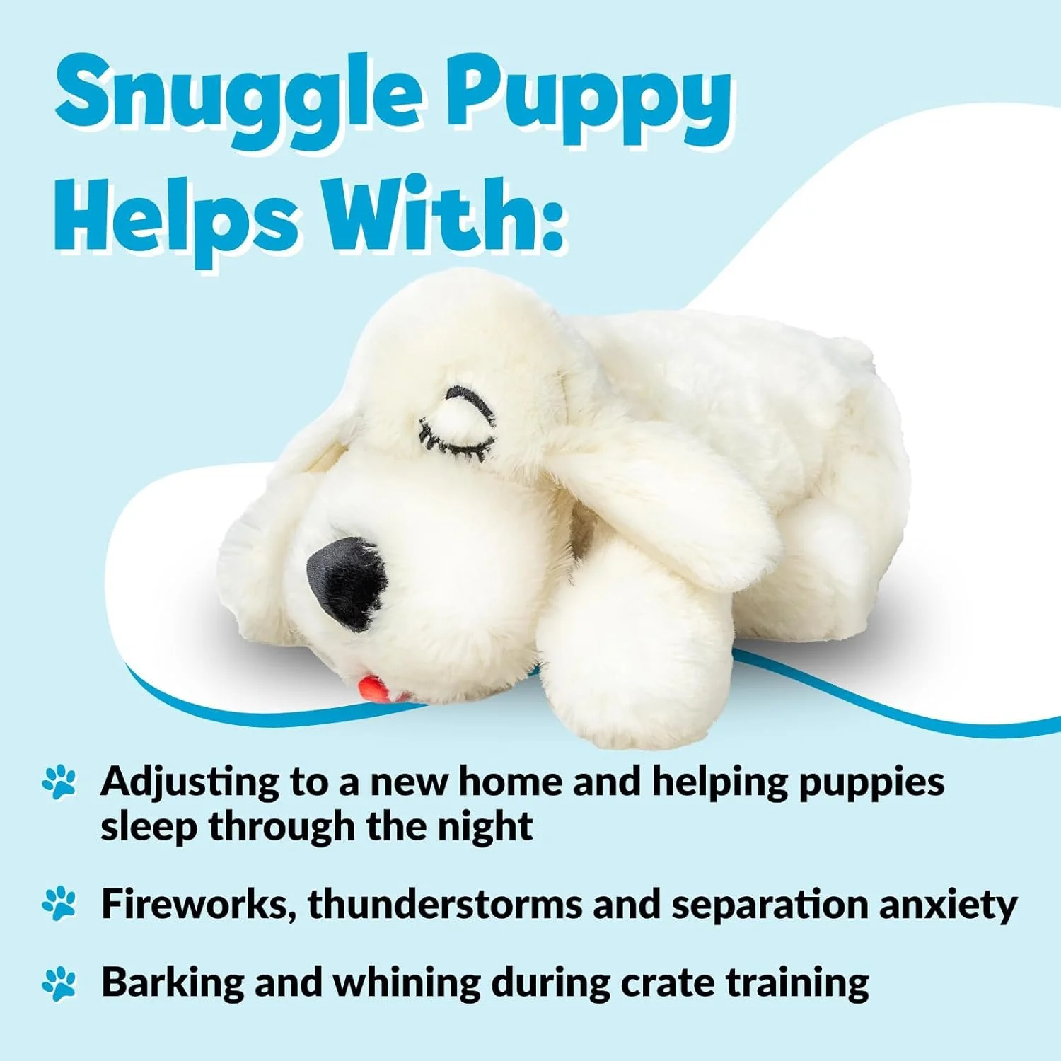 Original Snuggle Puppy Heartbeat Puppy Toy - Heartbeat Puppy for Dogs - Pet Anxiety Relief and Calming Aid - Comfort Dog Toy - Behavioral Training and Sleep Aid Cuddle buddy