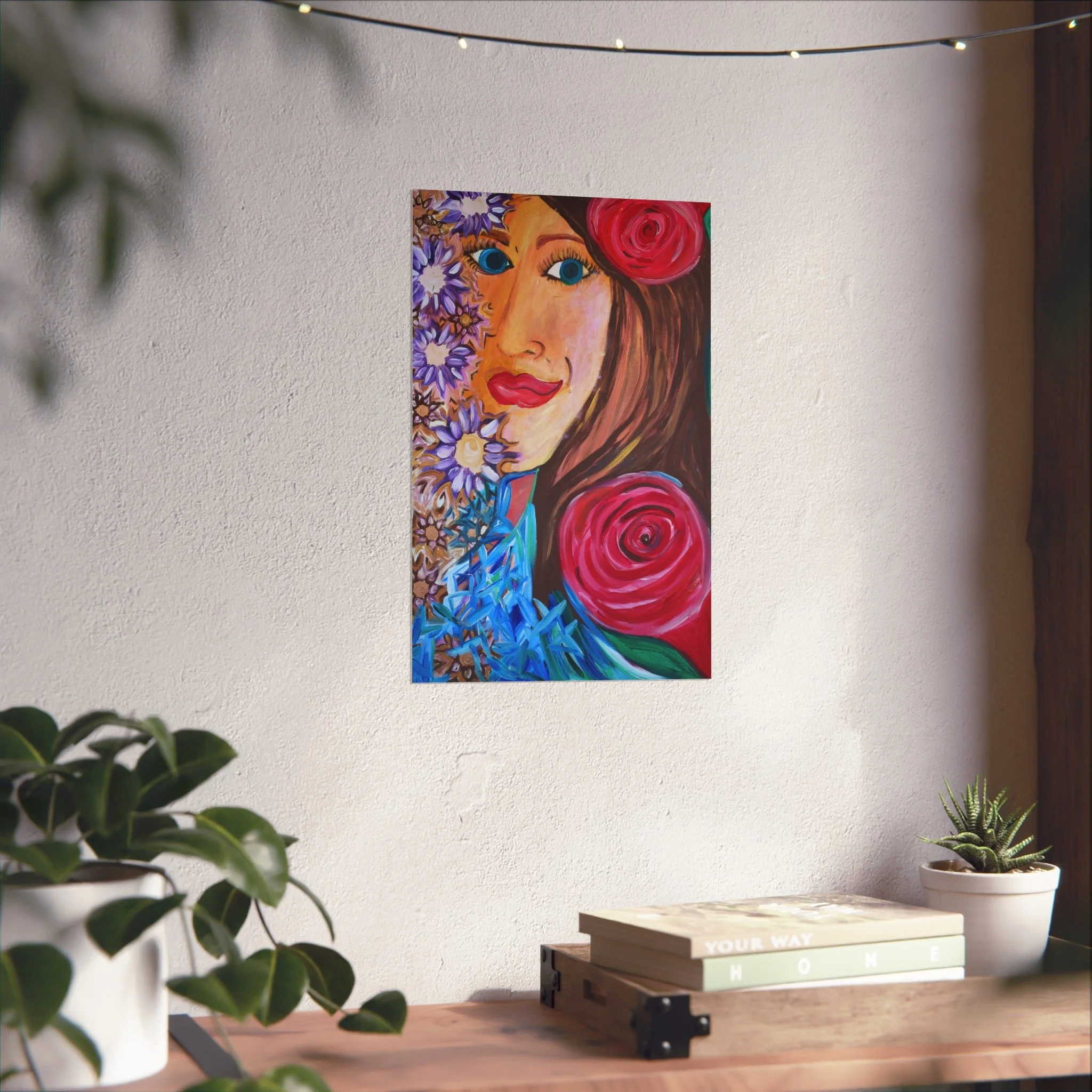 Woman with Roses Poster