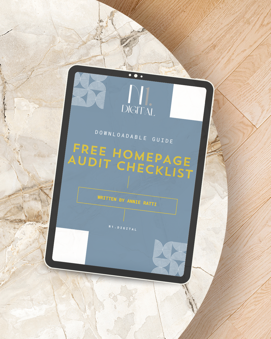 Ipad mockup of my Free Homepage Audit Checklist