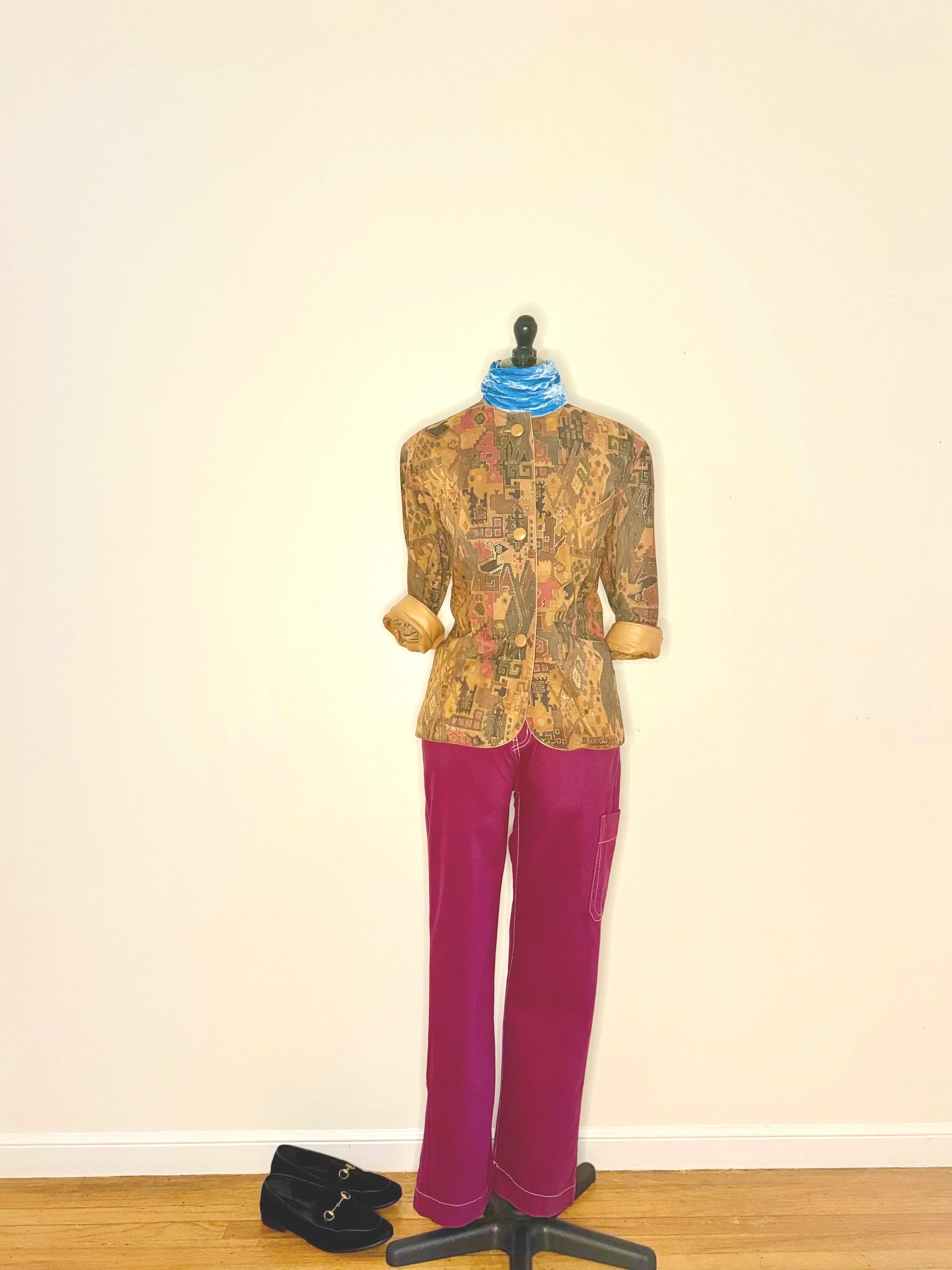 Earth-Tone Geometric Jacket