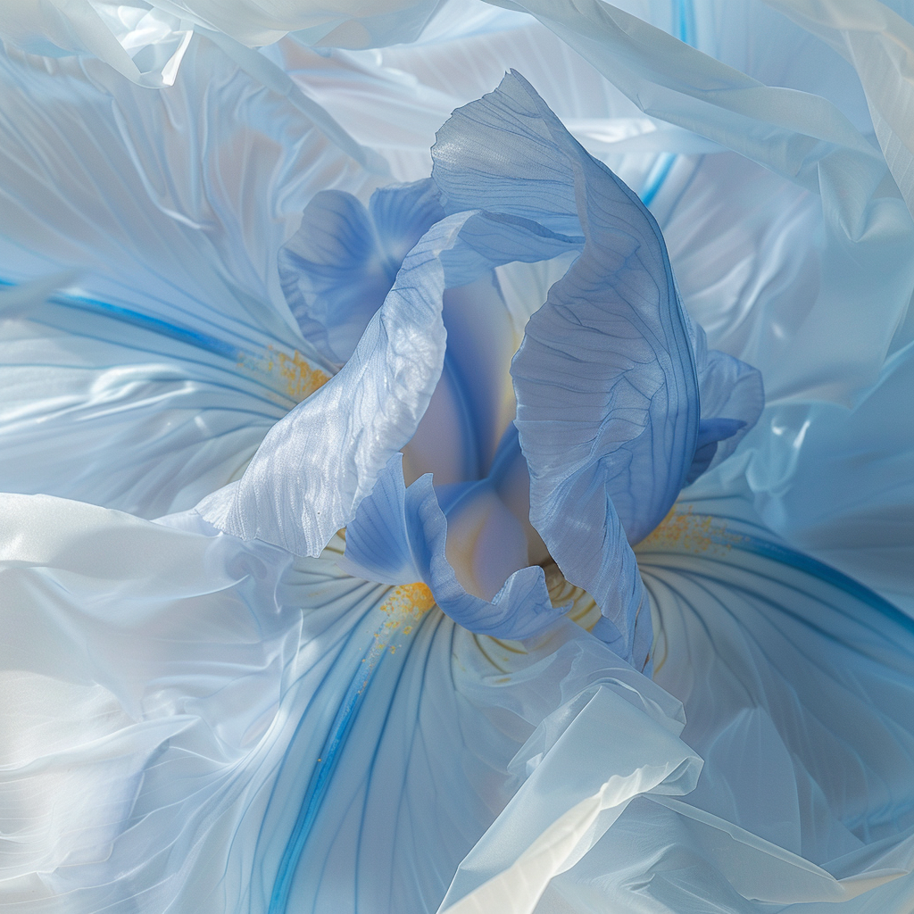 Fiore di plastica - Iris blu 4