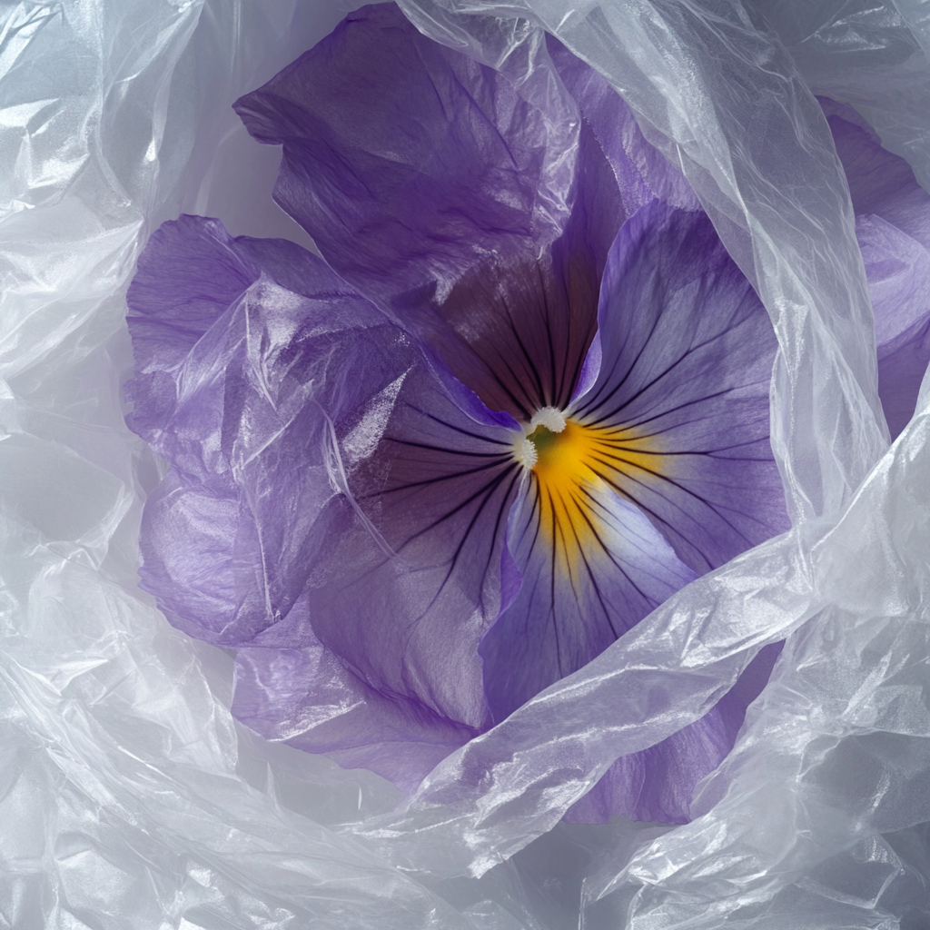 Fiore di plastica - viola Panse'