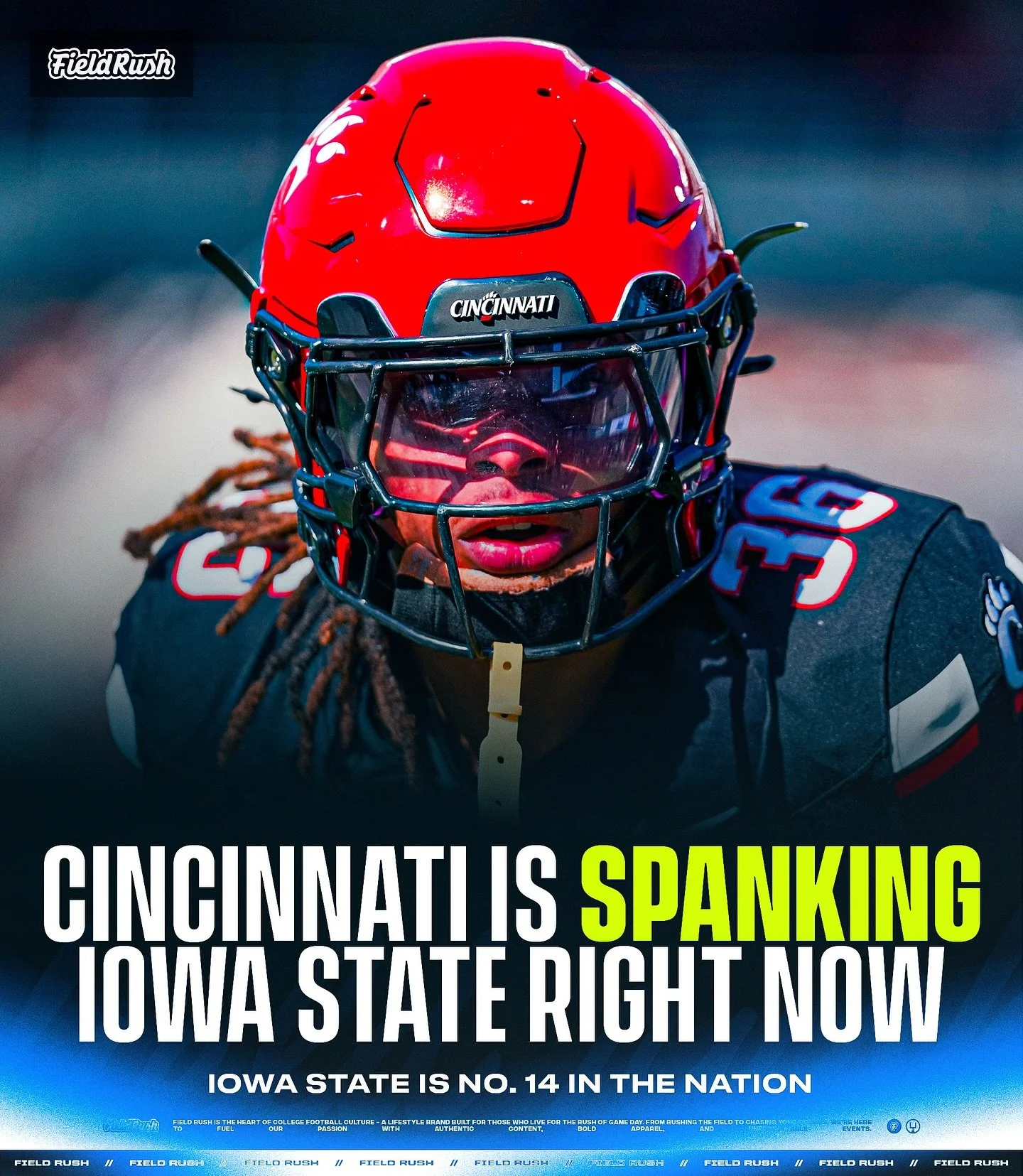 Cincy is handling #14 Iowa State right now 😲 

They have scored on all 5 possessions in the 1st half

clips via ESPN