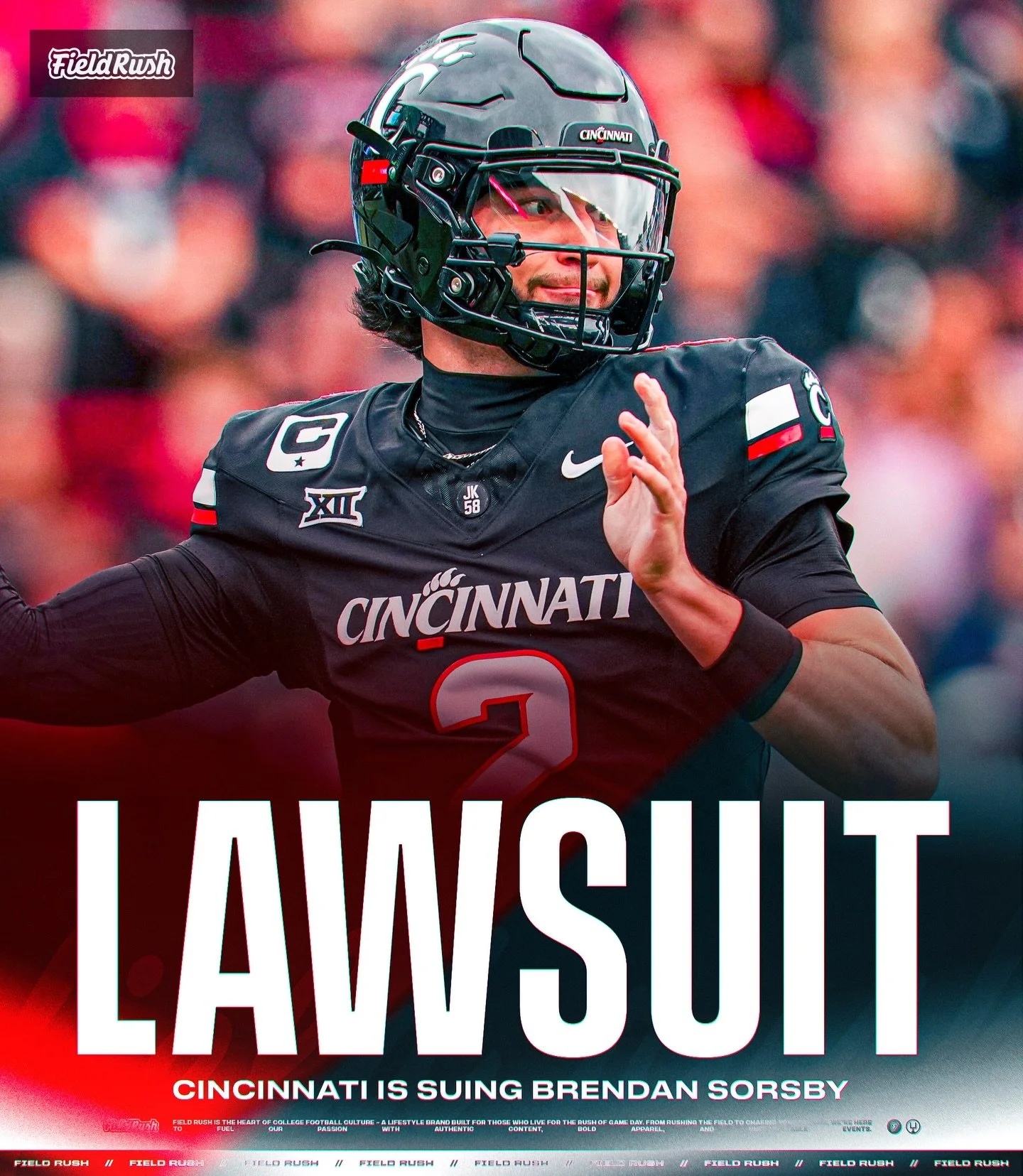 Cincinnati is suing Brendan Sorsby for $1 Million after reportedly breaking a contract with the school to transfer to Texas Tech 💰

This is the new normal in college football.