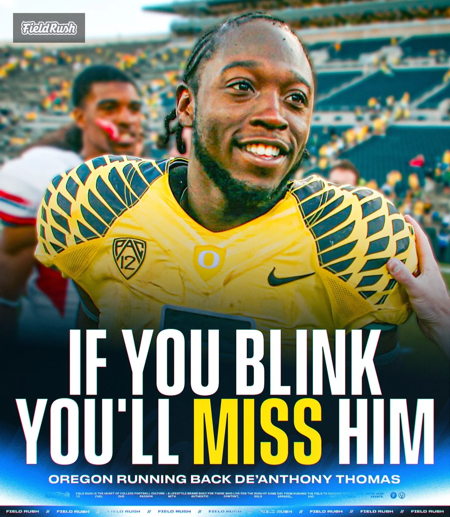 If there are no more De&rsquo;Anthony Thomas fans left, then I am dead 😵 

I still haven&rsquo;t seen a faster on-field runner than the Black Momba.

I remember walking into the lobby of a movie theater on the day of the Kansas State&ndash;Oregon ga