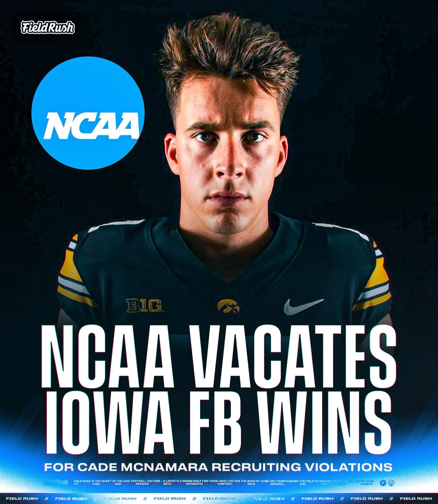 The NCAA vacated 4 Iowa football wins after tampering violations connected to Cade McNamara&rsquo;s transfer from Michigan in 2023 ❌

WR coach Jon Budmayr had impermissible contact with McNamara, and HC Kirk Ferentz assured to Cade that &ldquo;he wou
