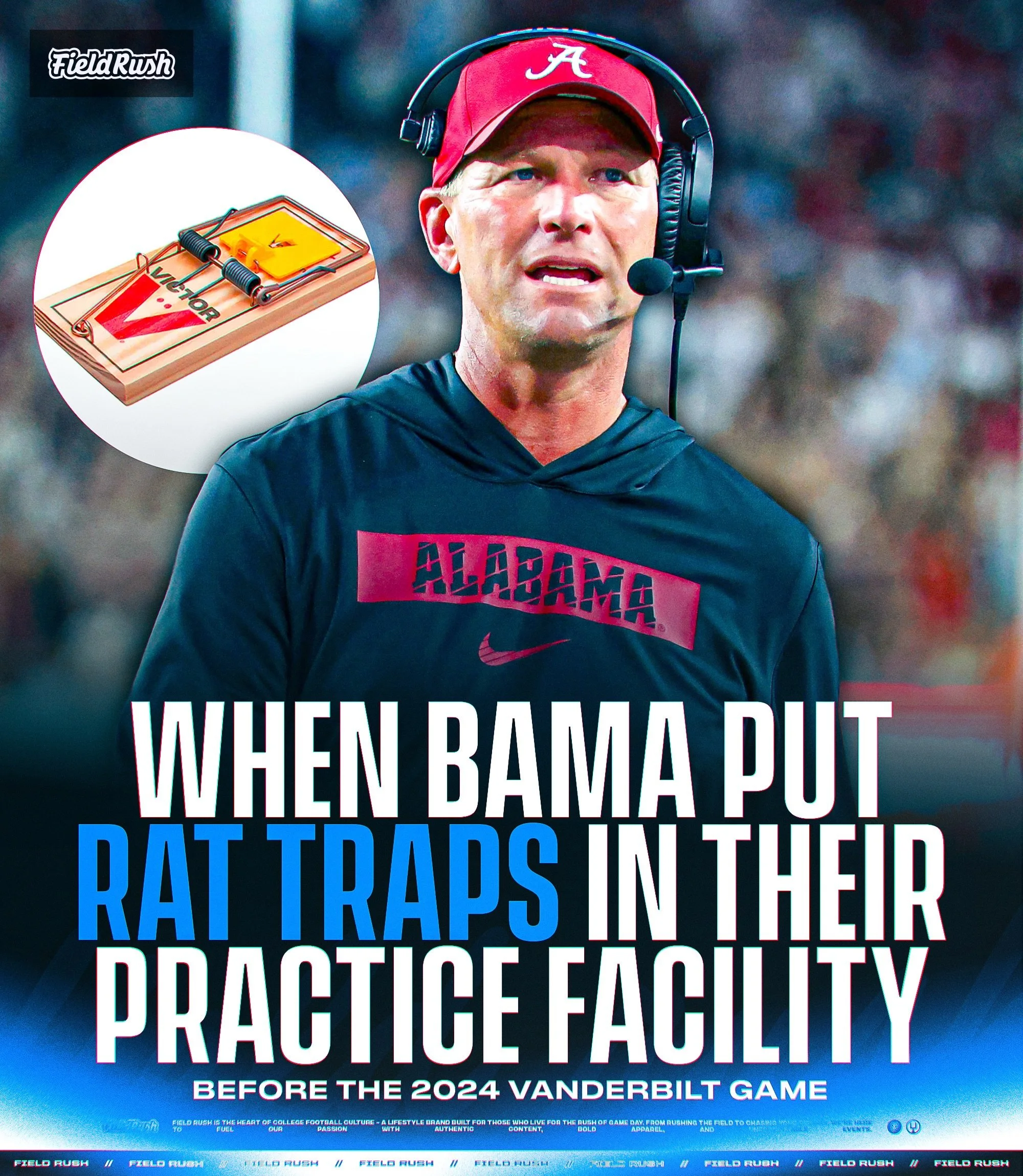After beating No. 2 Georgia in 2024, Kalen DeBoer and Alabama placed rat traps all around the practice facility 😭

They were trying to make sure Vanderbilt didn&rsquo;t sneak up on them the following week on the road. But&hellip;

Vanderbilt beat Al