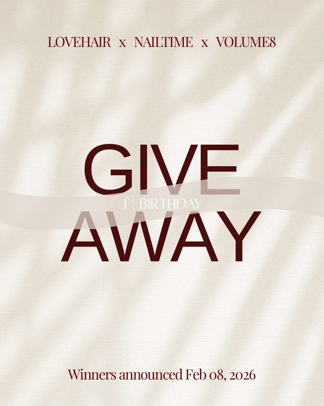 NAILTIME turns ONE 🎉 To mark our first birthday, we&rsquo;ve partnered with @lovehair_newmarket and @volume.8 to create an exclusive birthday giveaway. We&rsquo;re gifting THREE premium beauty experiences to THREE lucky winners.

To enter:
&bull; Fo