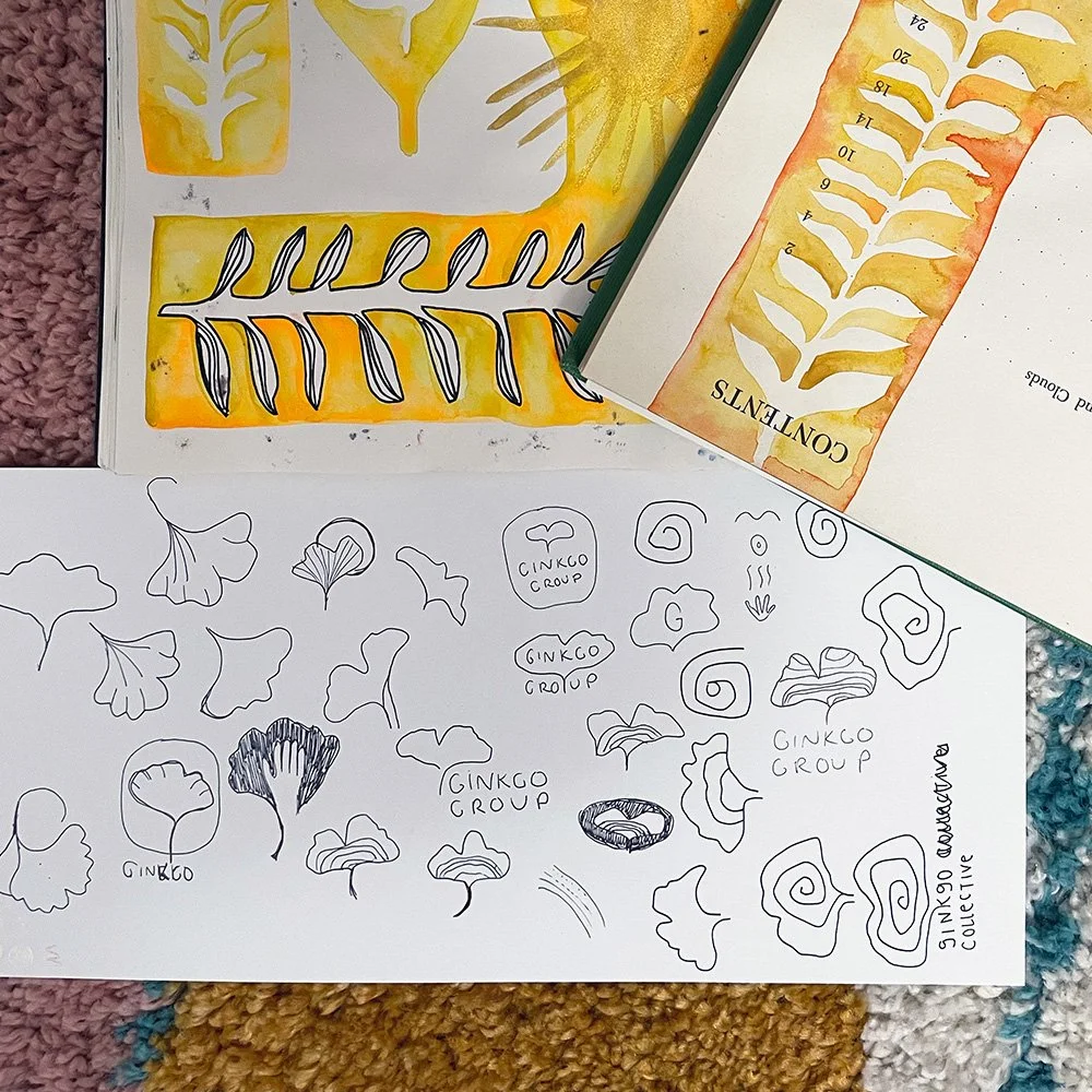 sketches of ginkgo leaf
