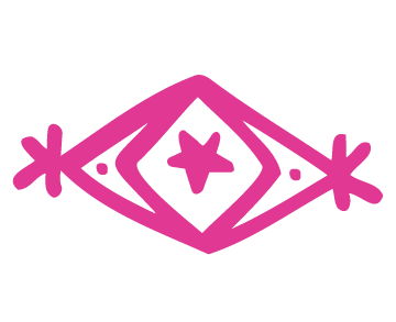 abstract pink eye symbol with star inside