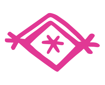 Pink geometric star-like design with overlapping lines