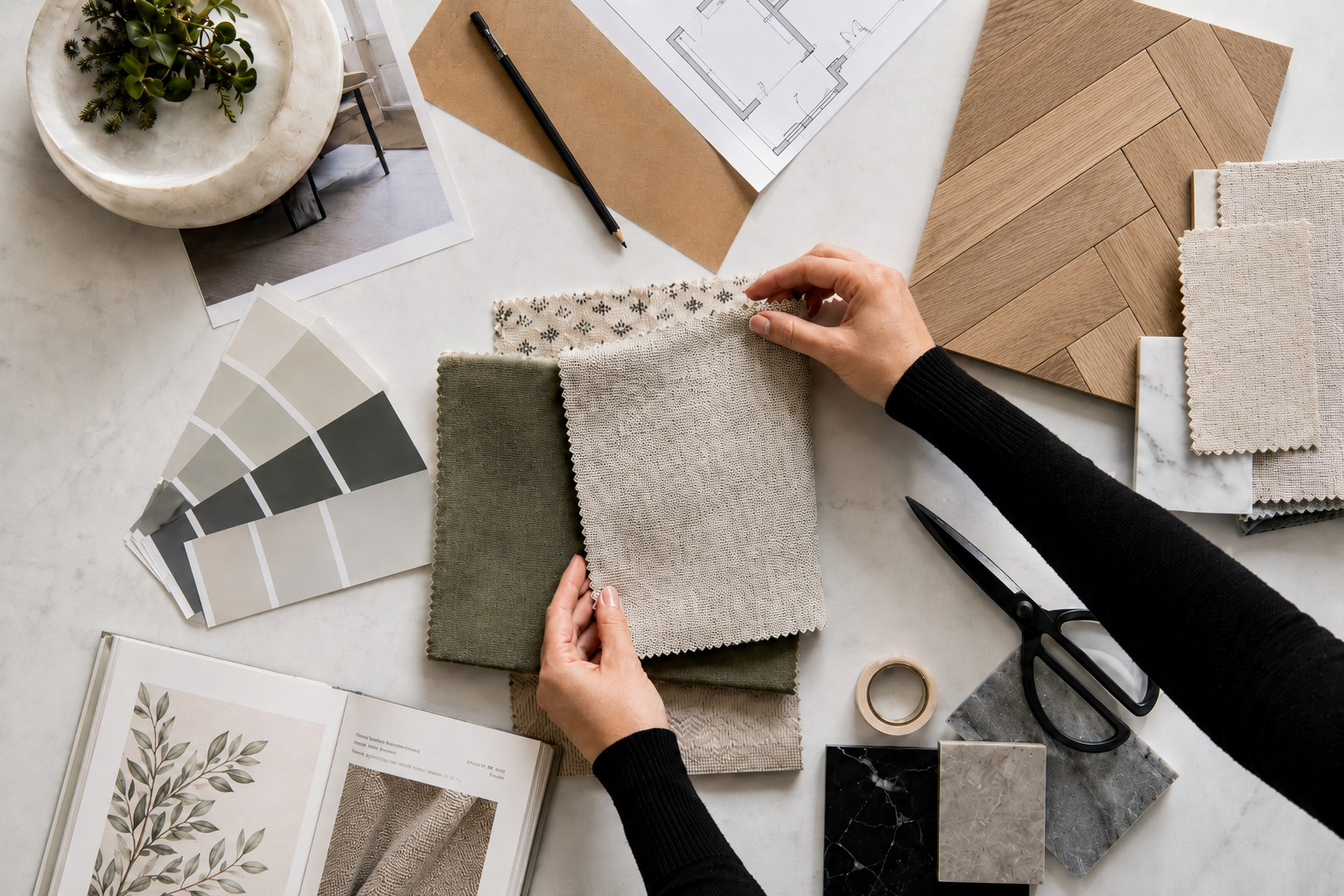 Bespoke Consultation material and fabric curation — bespoke interior styling Sydney — SYP Homes