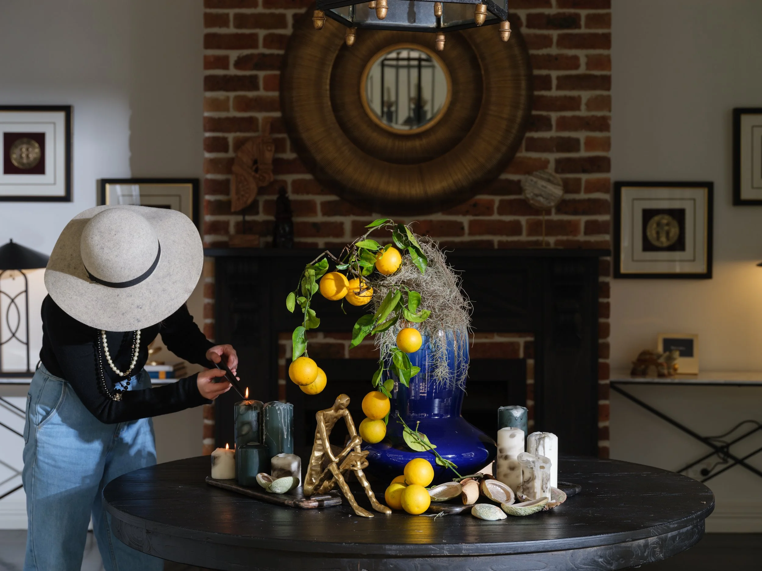 A thoughtfully styled entryway table with layered objects and natural light — bespoke interior styling, Sydney and beyond, SYP Homes