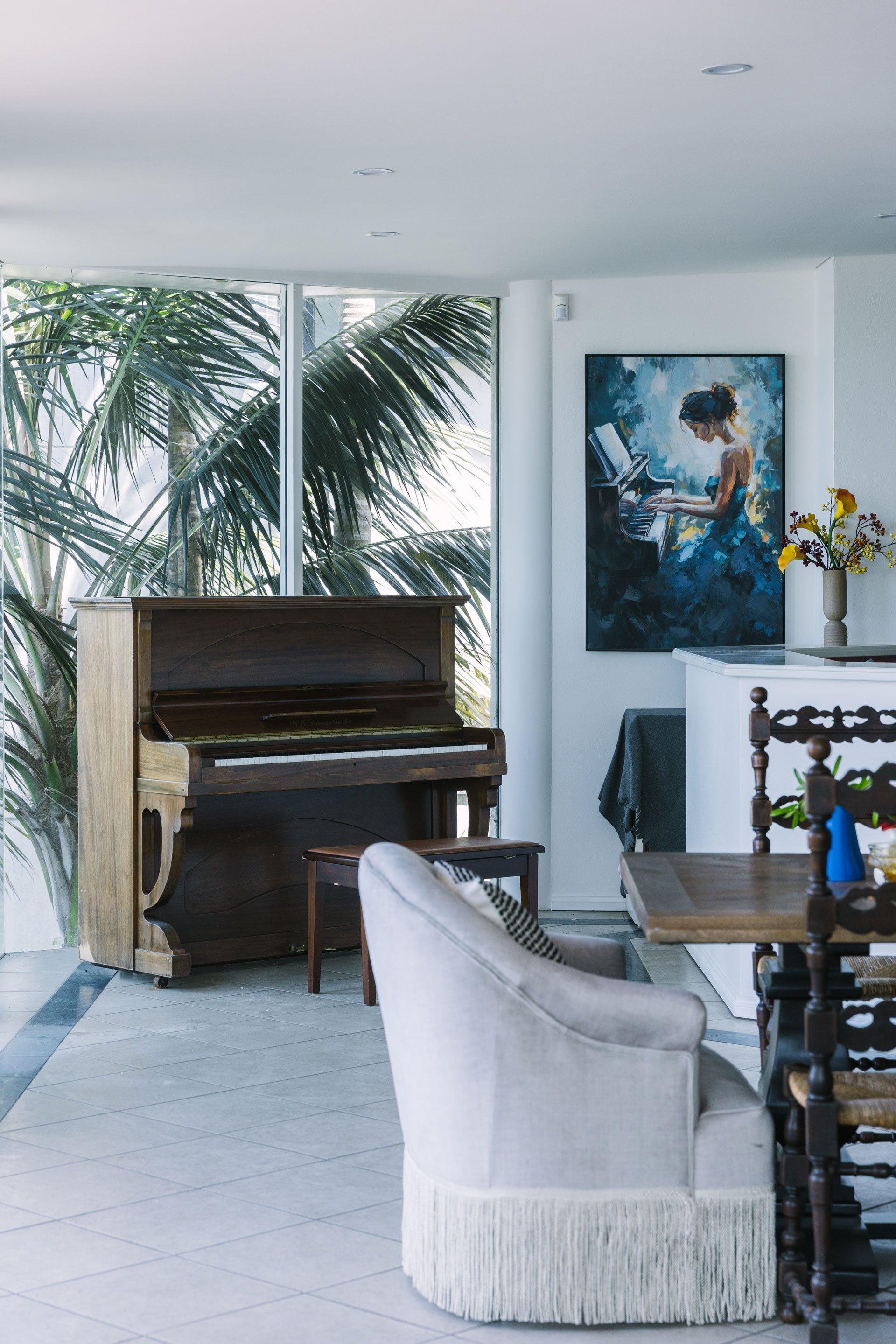 Artwork integration within a living area