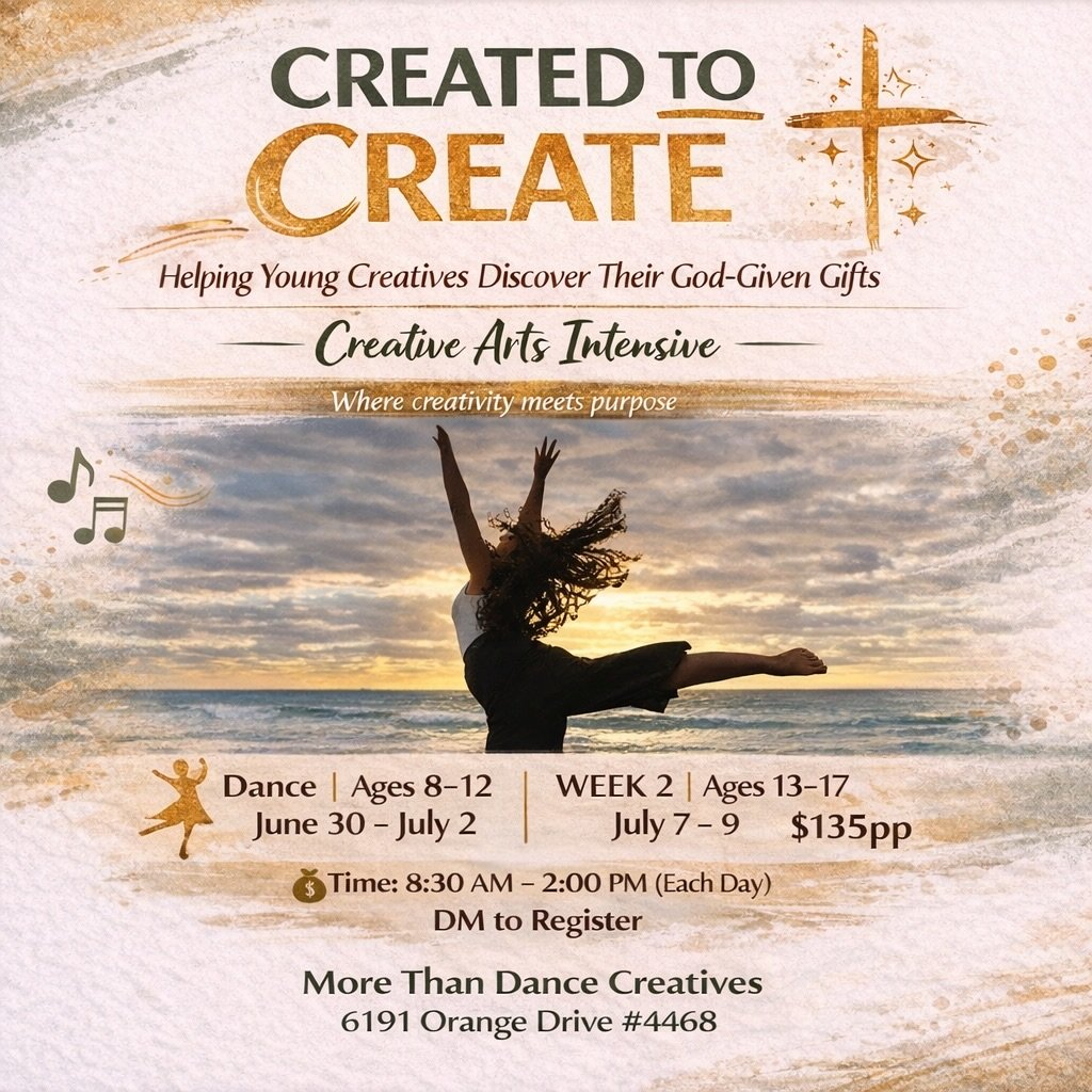 ✨ Created to Create ✨

This summer we&rsquo;re creating space for young creatives to discover the gifts God has placed inside them.

Our Creative Arts Intensive is a 3-day experience where students will explore:

🎶 Songwriting
🎨 Art &amp; Painting
