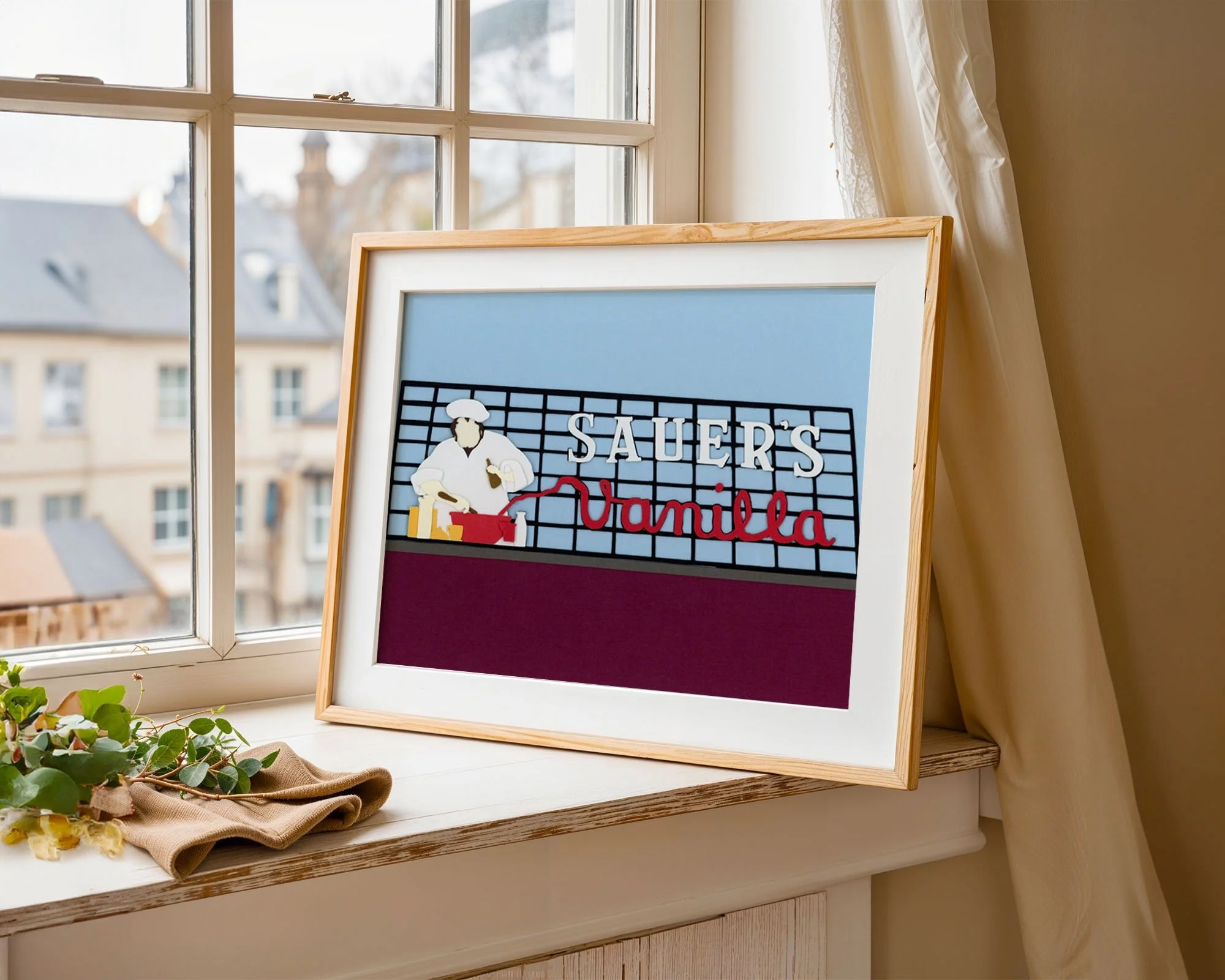 Art print of the C.F. Sauer's sign in Richmond, Virginia