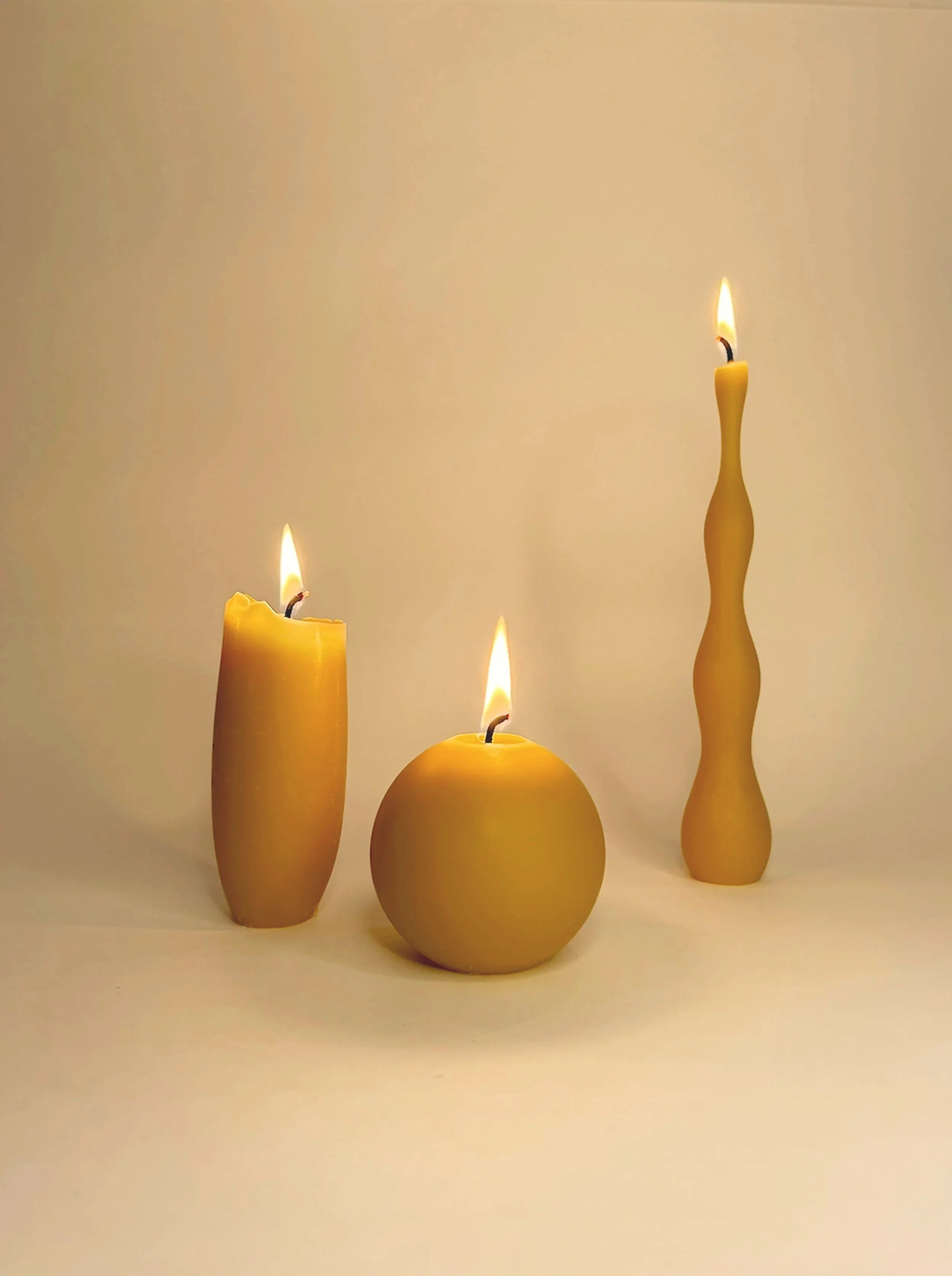 Small Batch Beeswax Candles- Rinu Handmade Beeswax Stubby Candles