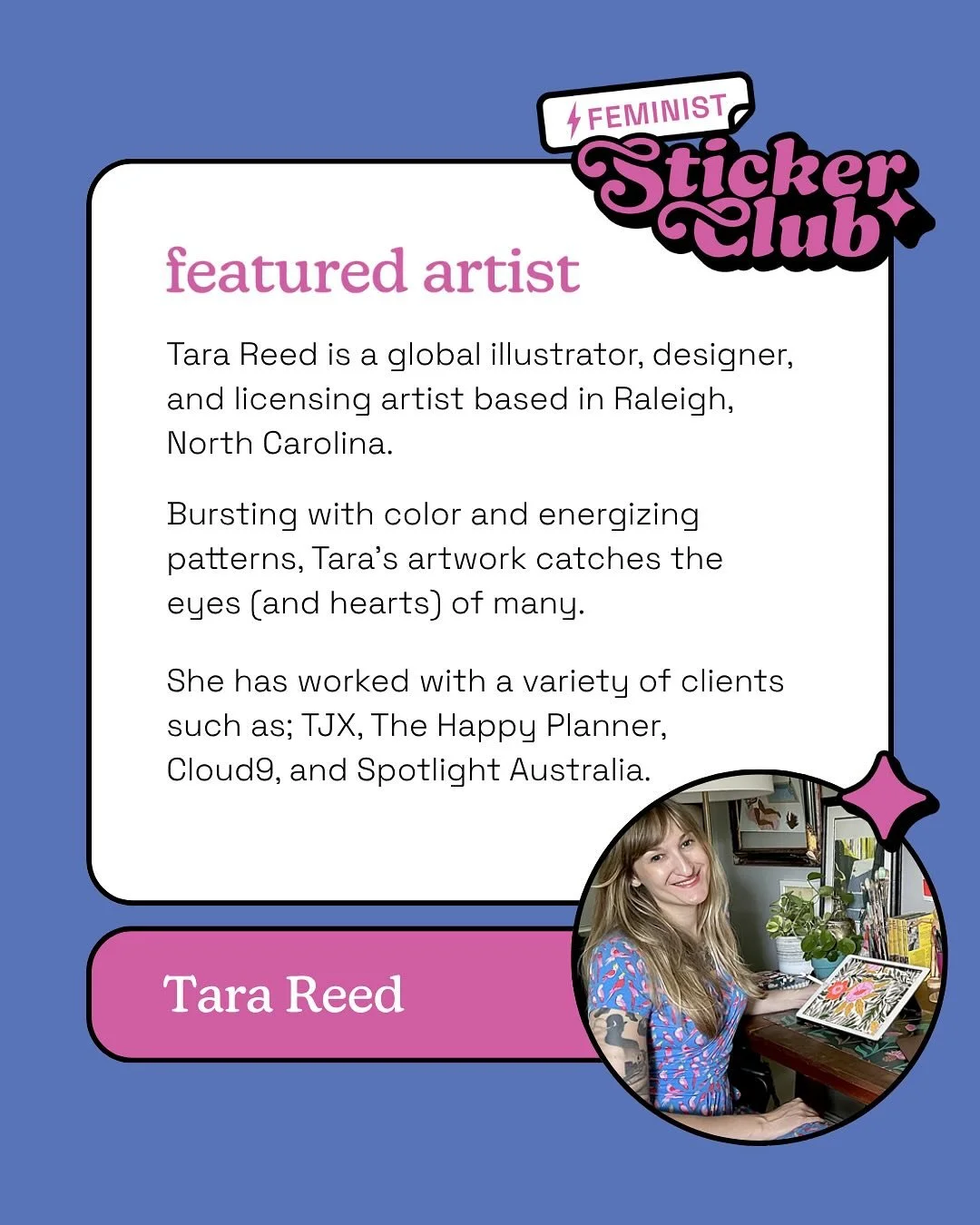 We were so lucky to have @taranormal collaborate with us on a custom sticker design last month! 🪲

Tara Reed is a global illustrator, designer, and licensing artist based in Raleigh, North Carolina. Bursting with color and energizing patterns, Tara&