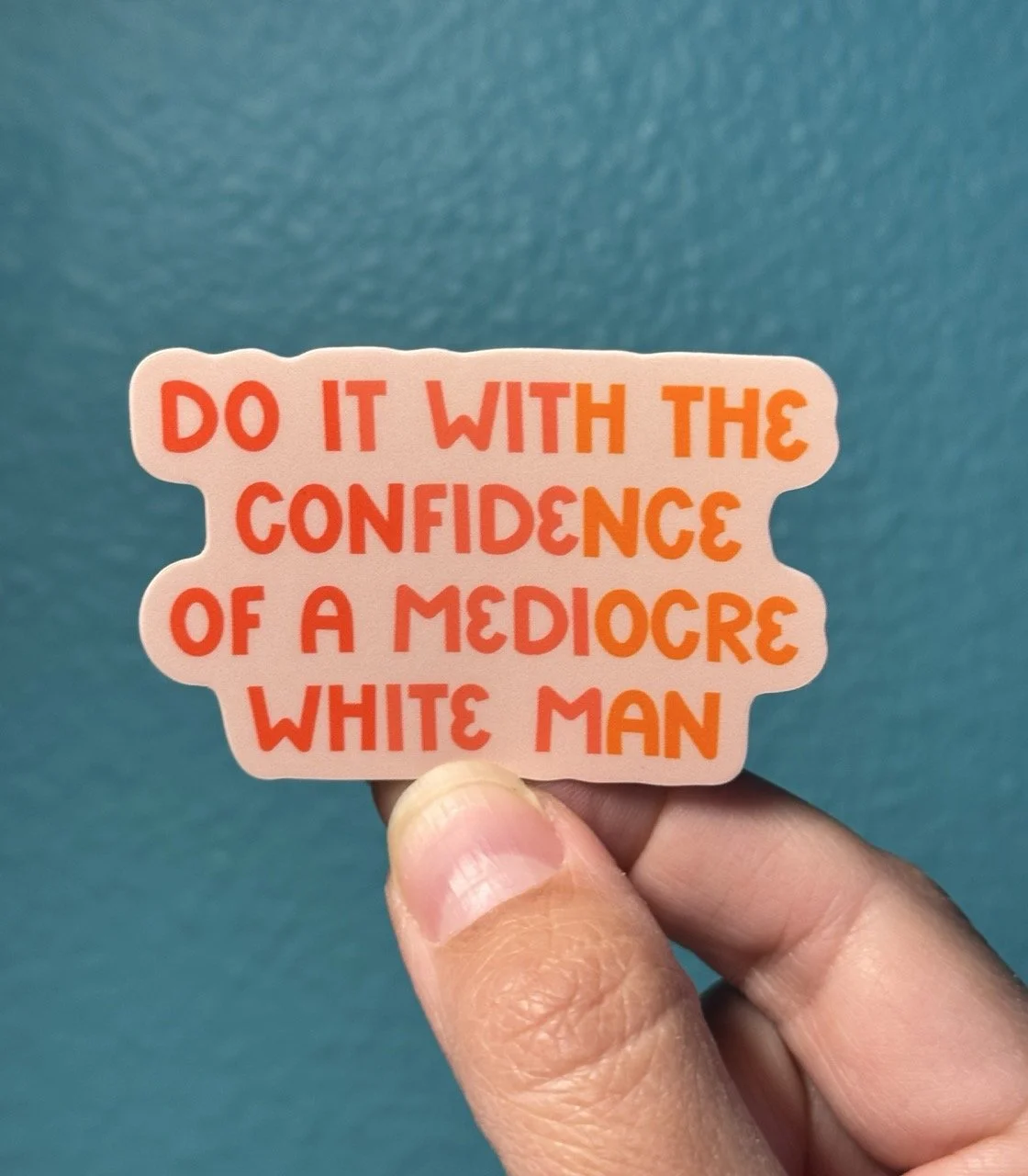 DO IT WITH THE CONFIDENCE OF A MEDIOCRE WHITE MAN