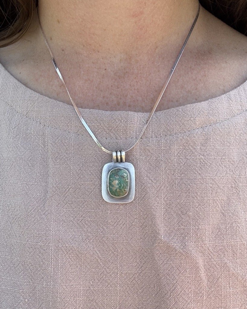 Turquoise Herringbone Necklace