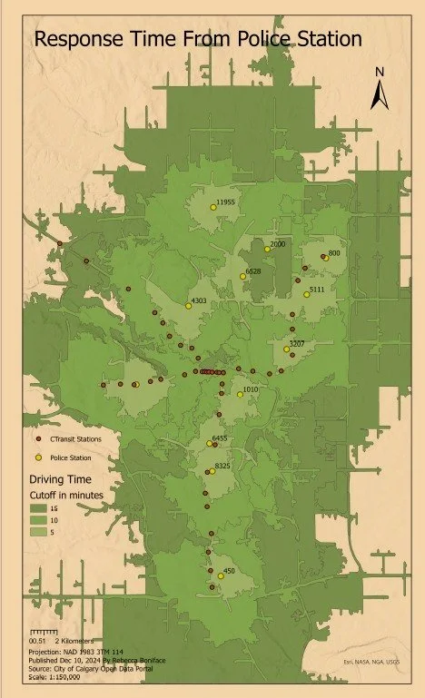 Service Times with Police and LRT Stations