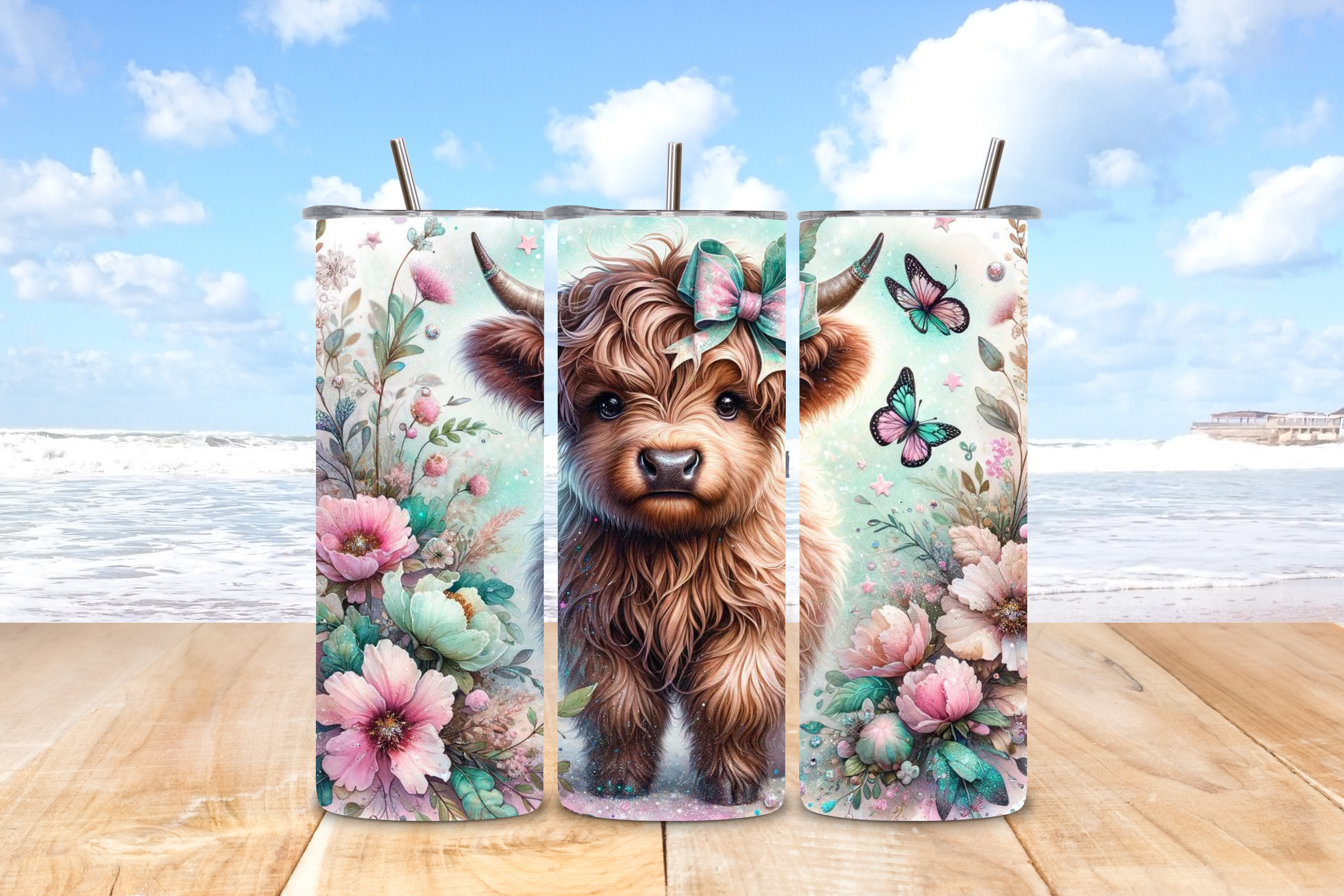 Highland calf butterfly Tumbler