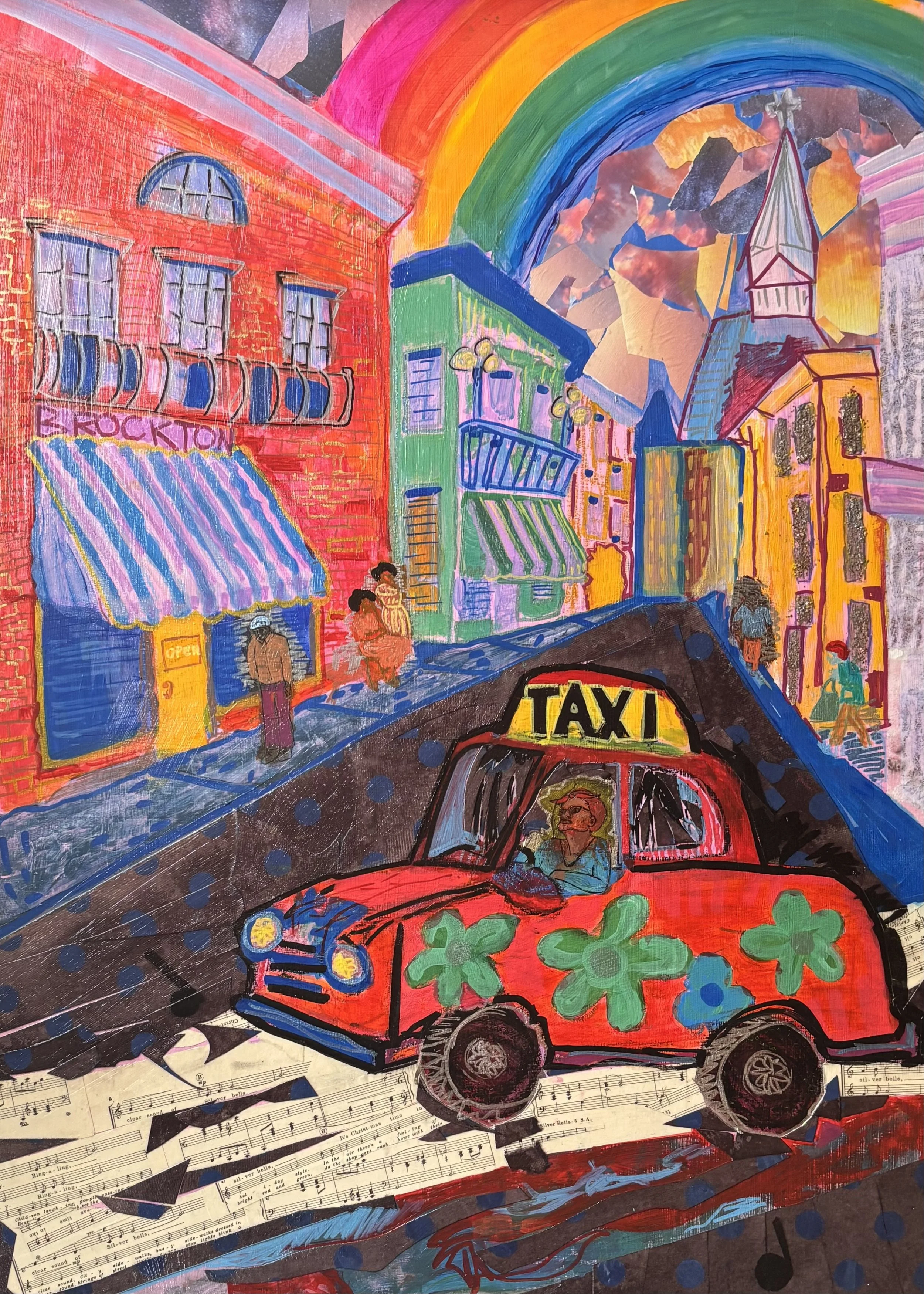 The Douglas House
"Tap Tap Cab in Brockton"
36"x24"
Mixed Media on Panel