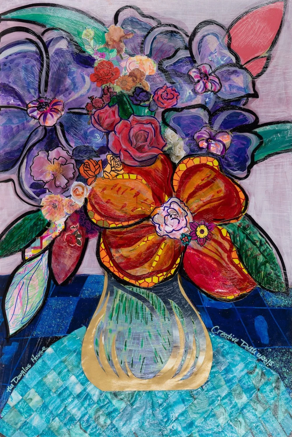 The Douglas House
Brockton, MA
"Fabric Tablecloth"
36"x24"
Mixed Media on Panel
Lead Artist: Beth Bailey