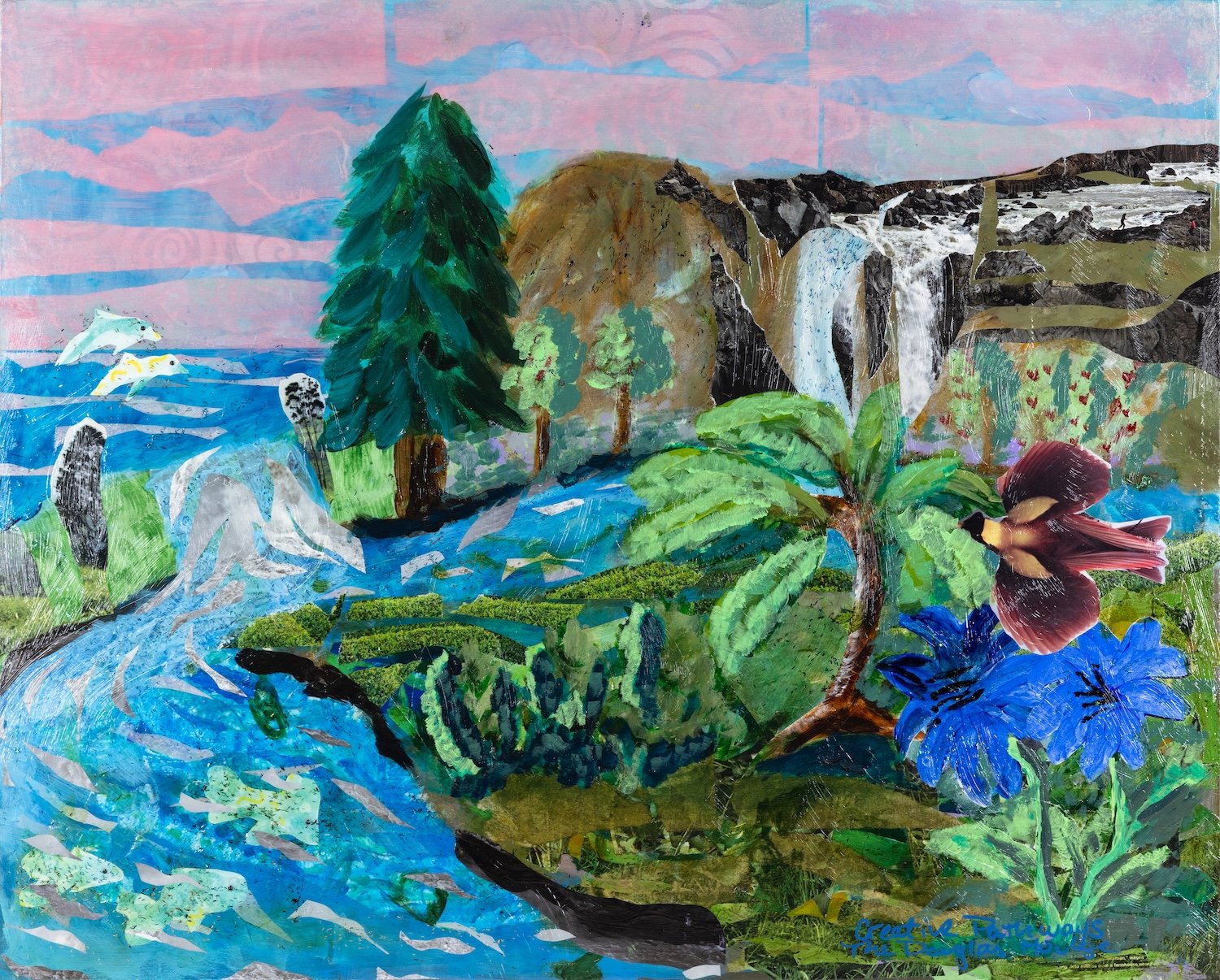 The Douglas House
Brockton, MA
"Island Waterfall"
24"x32"
Mixed Media on Panel
Lead Artist: Beth Bailey