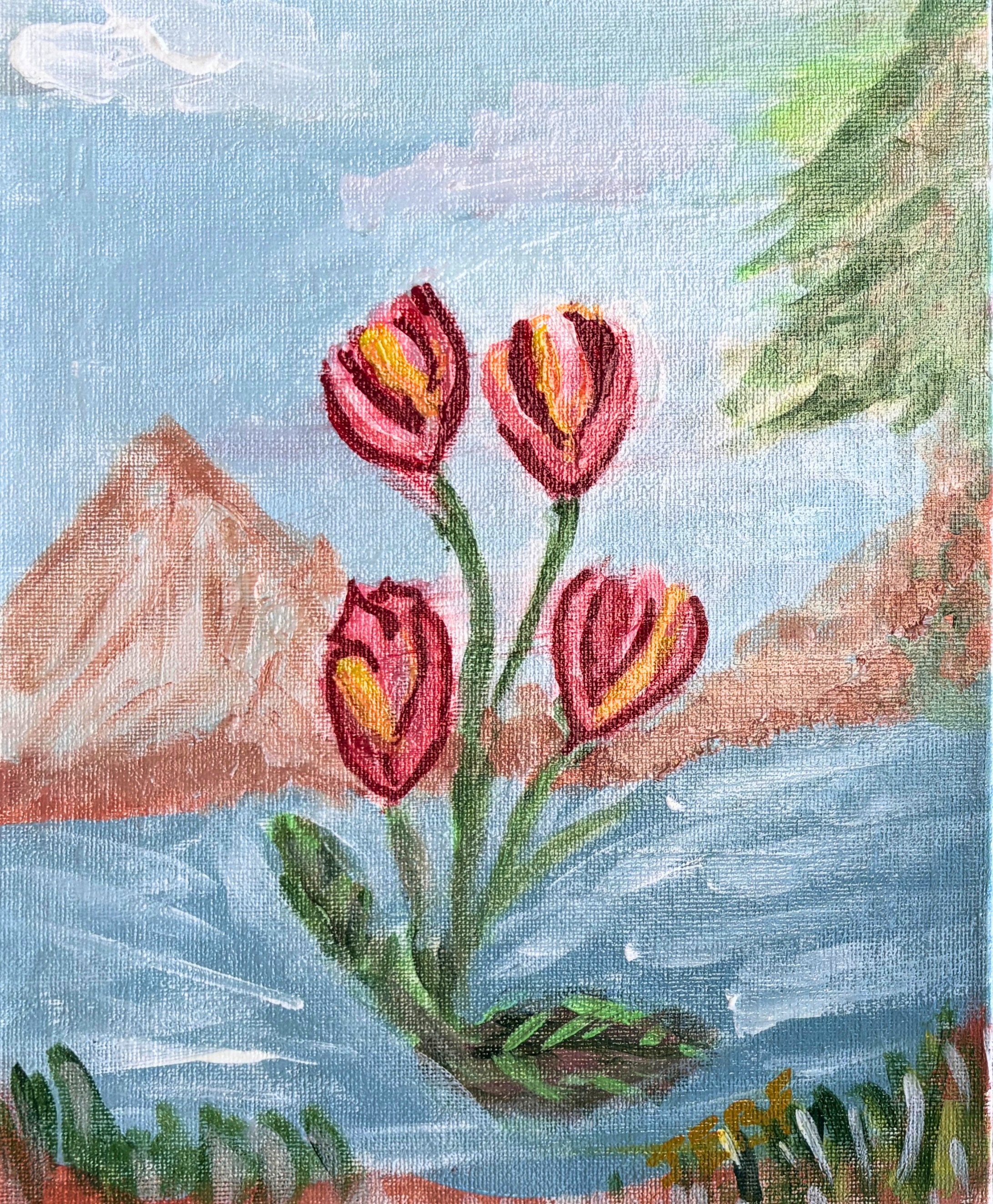 "Tulips by the Shore" ORIGINAL by Janice Elizabeth Barber Francis