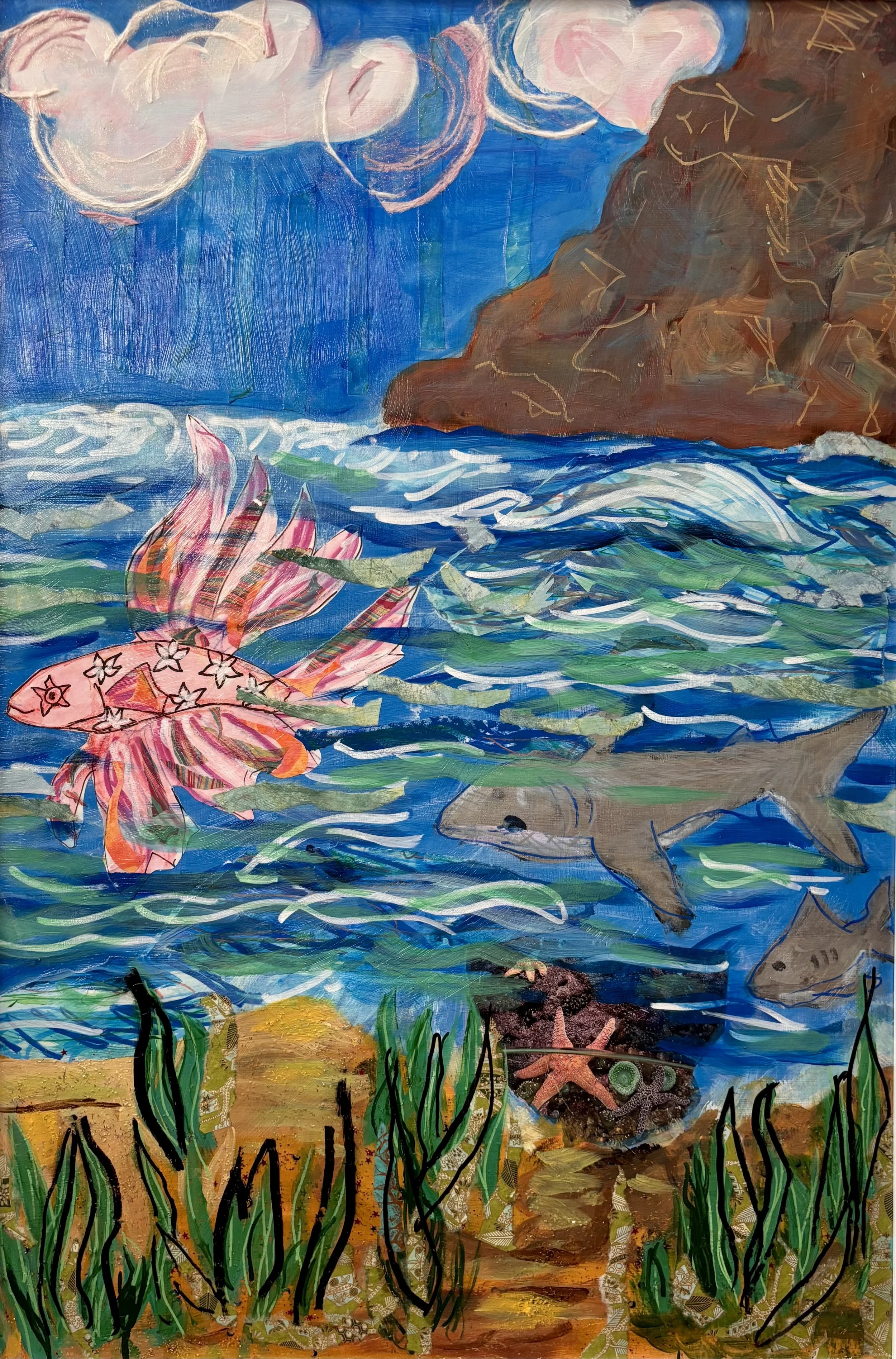 The Douglas House
"Sentiimentu di Kabu Verde"
Panel 2 of Triptych 36"x24"
Mixed Media