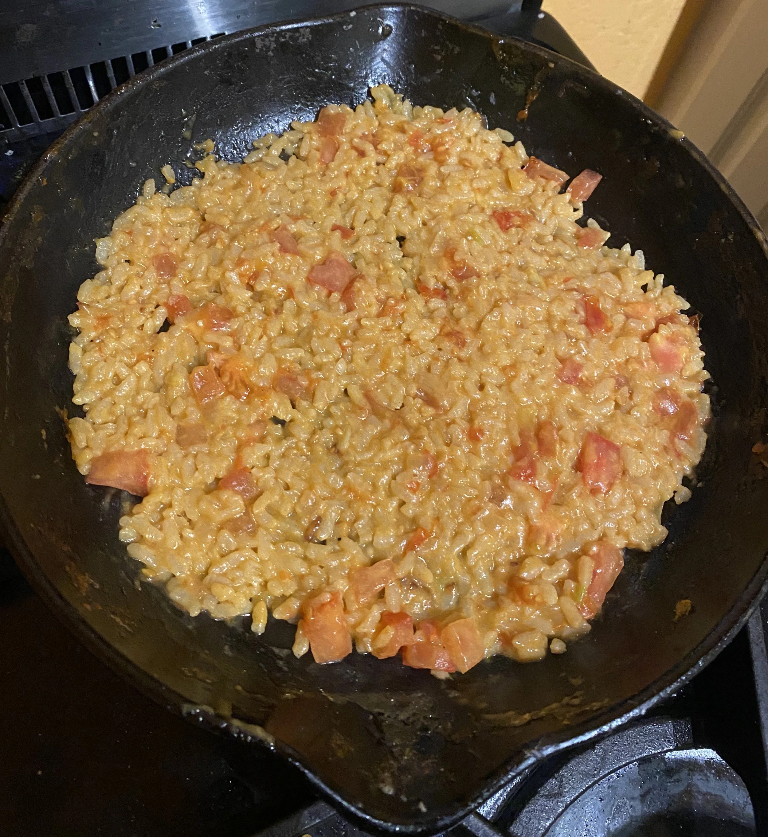Baked Tomato Saffron Risotto with Basil