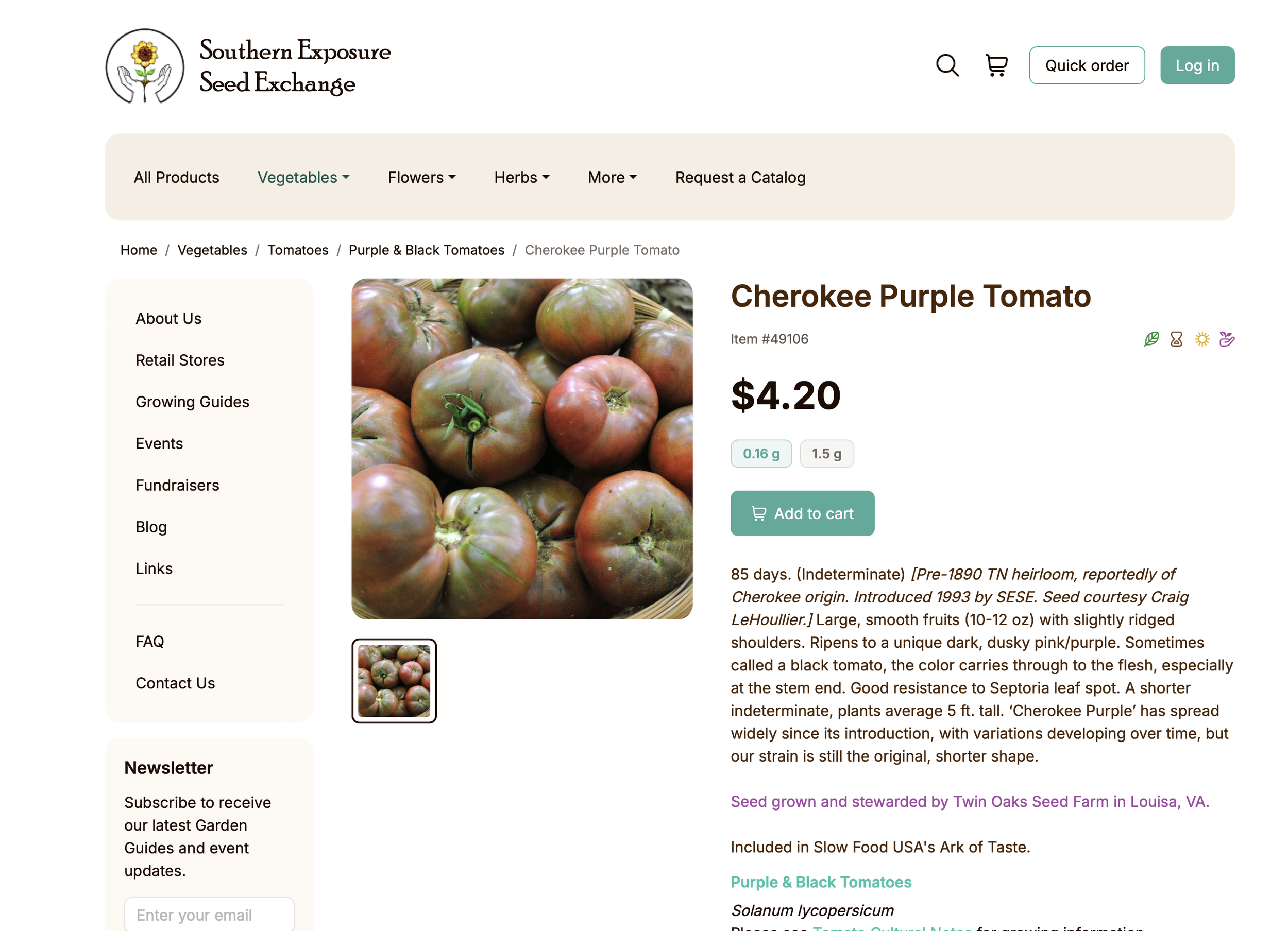 As well as modern hybrids, fresh-market tomatoes include the heirlooms that were passed down through generations, like the famous Cherokee Purple. The flavor is so good, and vigor,  that it has been used as a parent for many many other varieties, suc