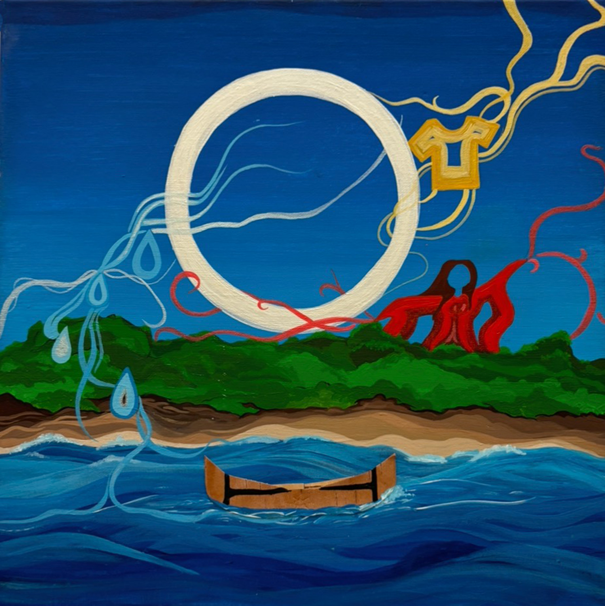 Terra Roy, UNBROKEN, 2022, Acrylics on Canvas, 17”x 16”