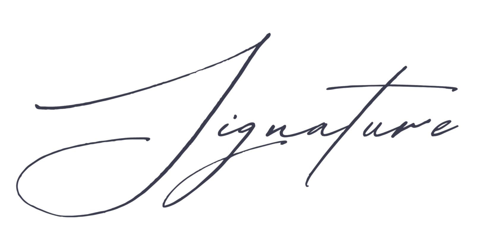 The image features elegant, cursive text that says 'Signature' on a black background, with a subtle glow or shadow effect.