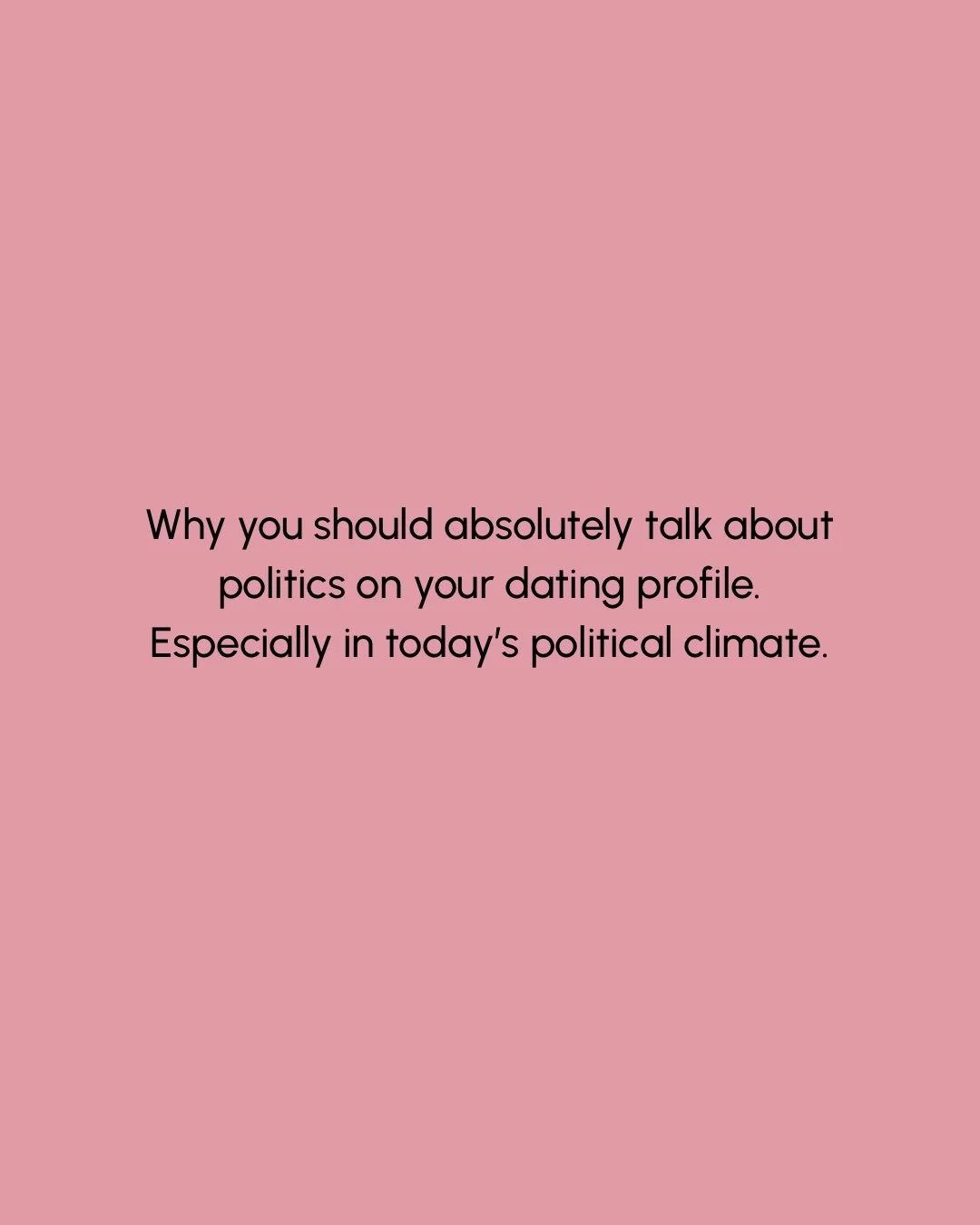 Politics used to feel like something you could skip over while dating. That&rsquo;s just not true anymore (and it never really was). 

What someone believes tells you how they understand humanity, harm, power, and responsibility. And those beliefs do