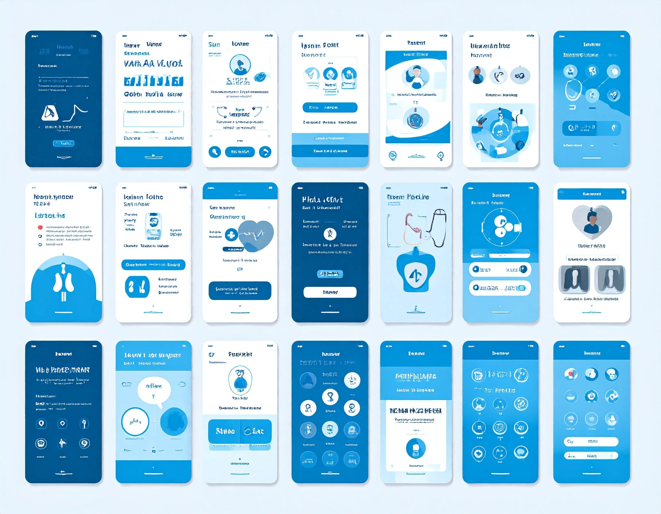 healthcare app all in shades of blues, showing 221830.jpg
