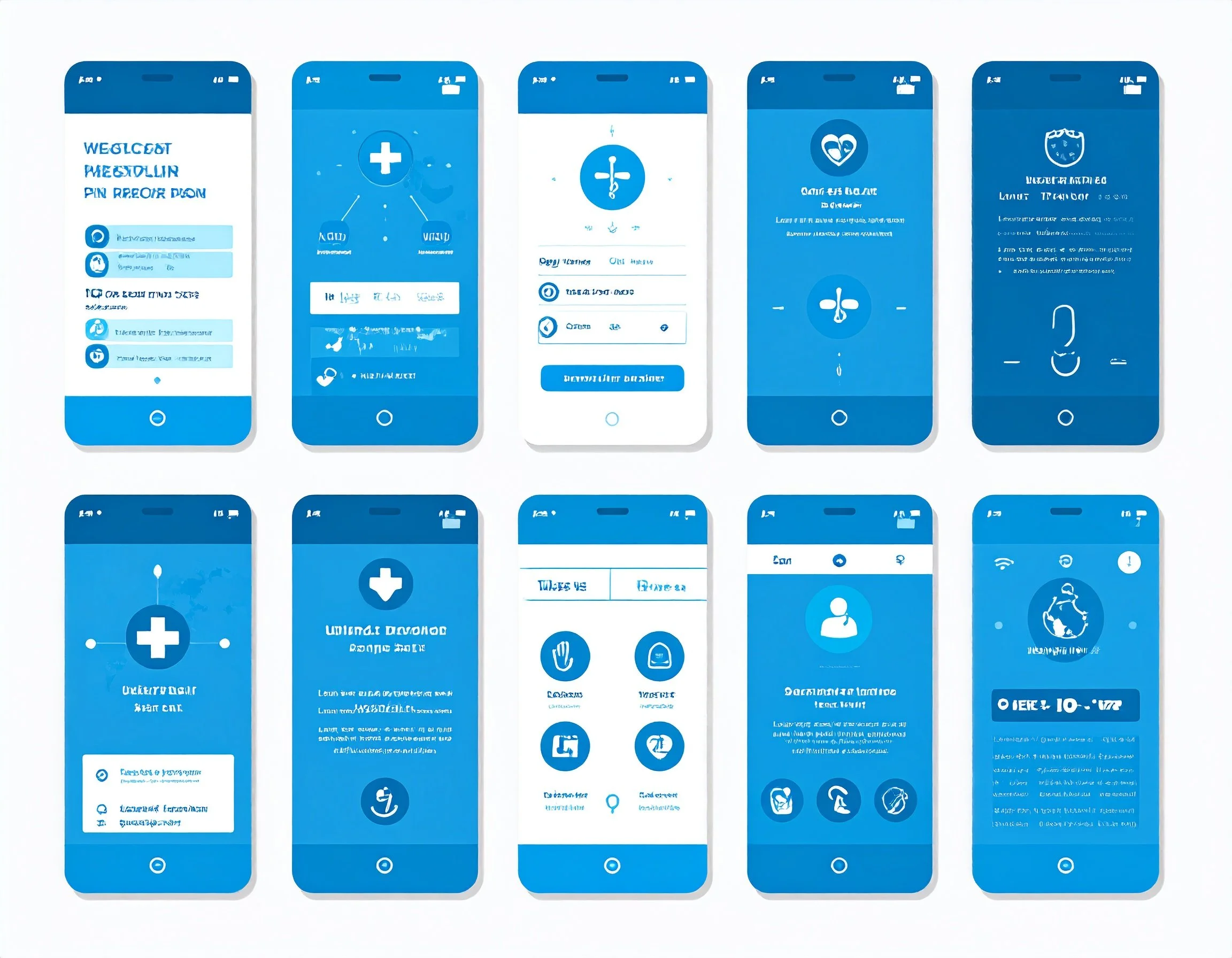 healthcare app all in shades of blues, showing 717022.jpg