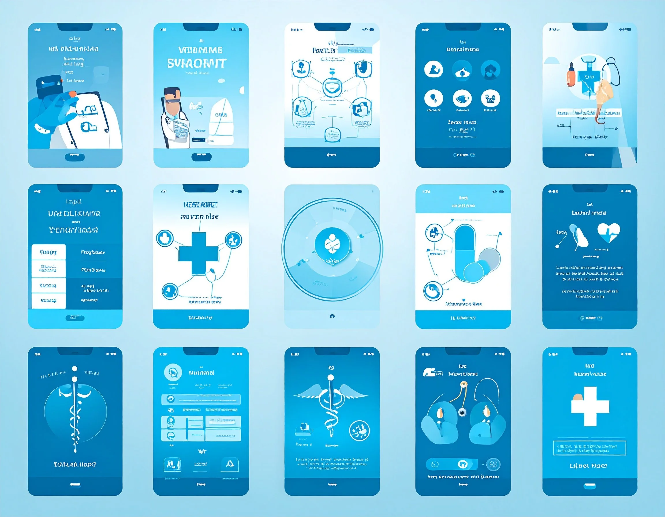 healthcare app all in shades of blues, showing 116574 (1).jpg
