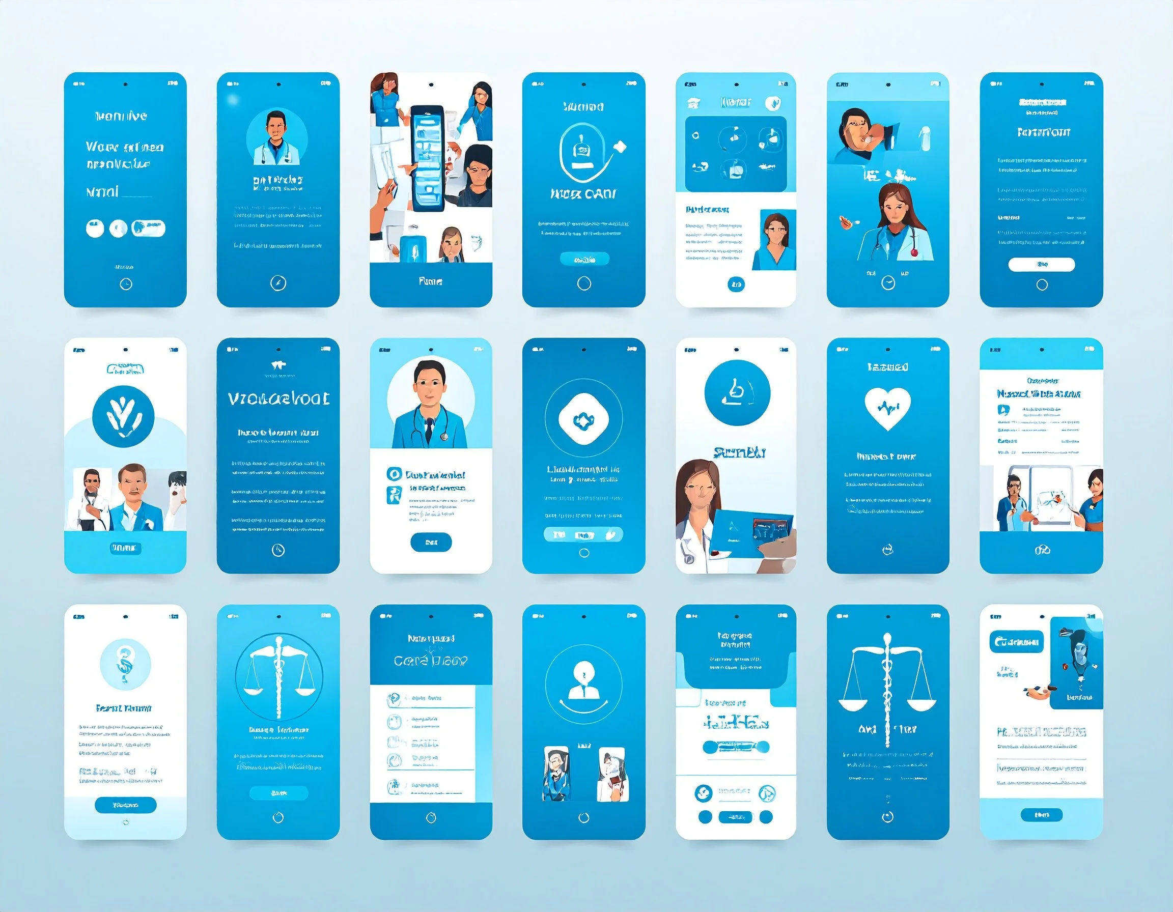 healthcare app all in shades of blues, showing 579954.jpg