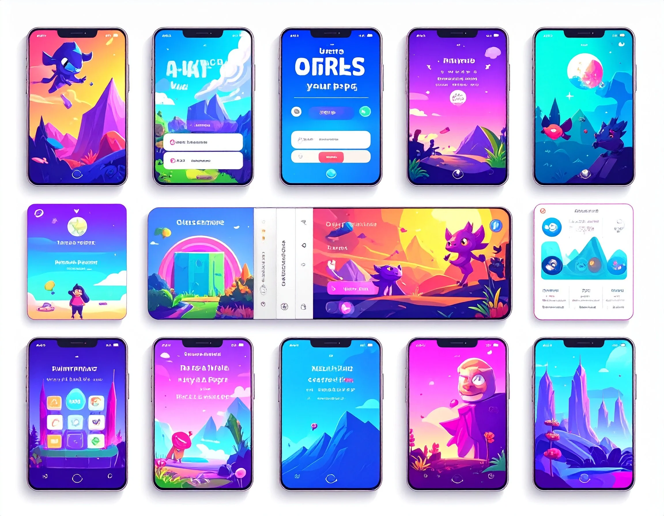 mobile app game comps for a bright and colorful technology game app f 379435 (1).jpg