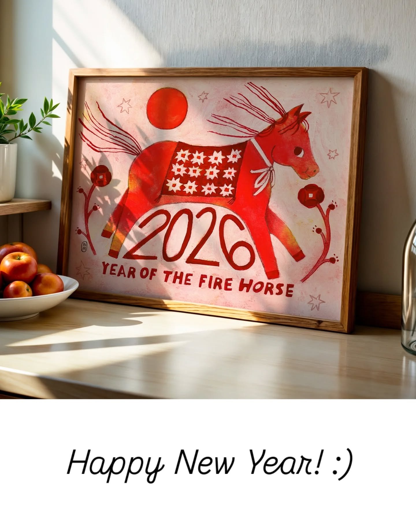 A little painting for 2026 🔥🐴 🌟
You can find the calendar on my shop! ♡
.
.
.
.
#horseillustration #kidlitart #illustration #acrylicgouache #calendar2026