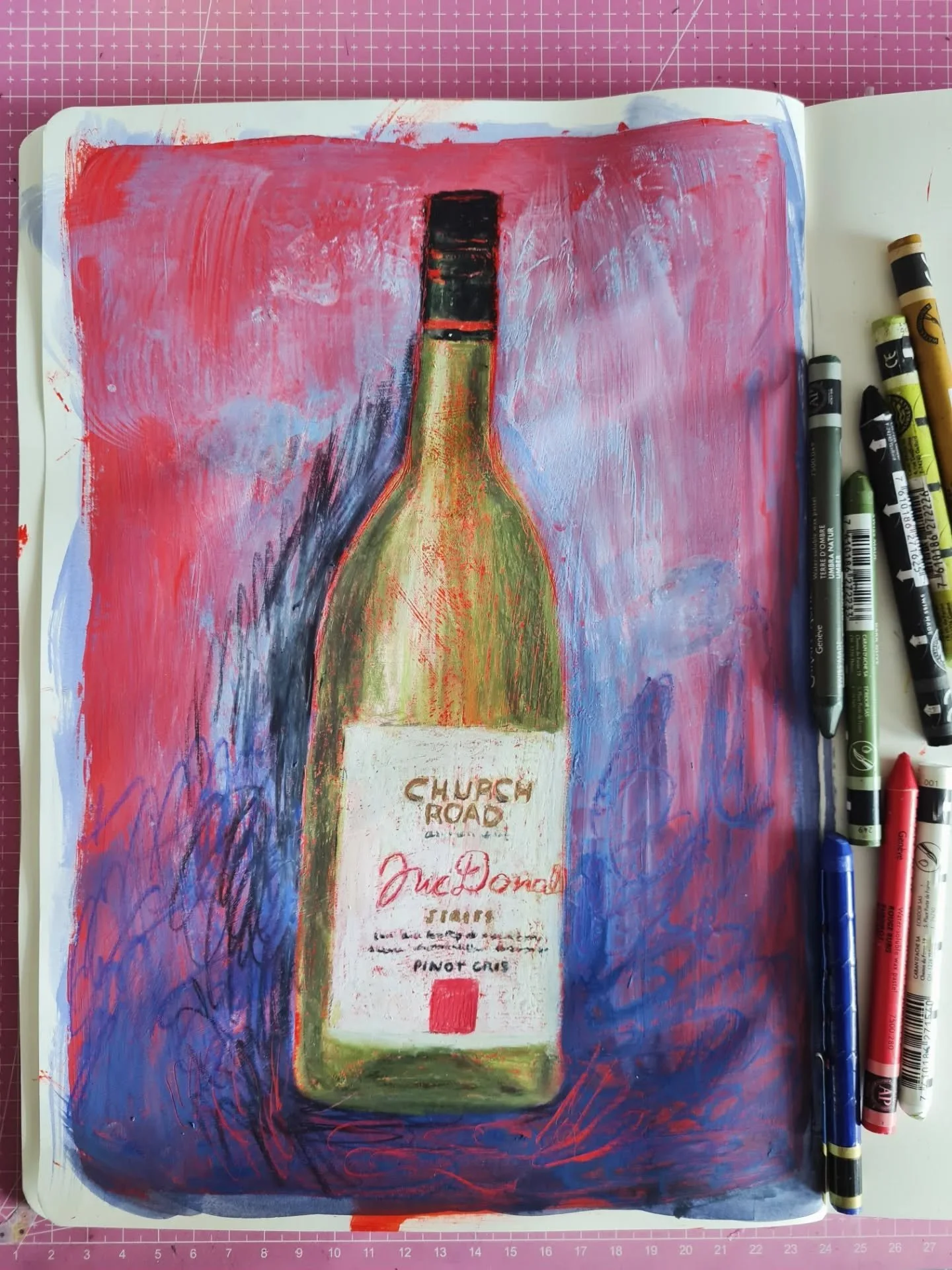 So...How did I miss the whole month of #bottle_battle by @repetulenka ? 🙄Just had to grab whatever wine bottle I had home because now there are only 2 days left of this fun art challenge. Tomorrow I'm getting a CUTE bottle of wine at the supermarket