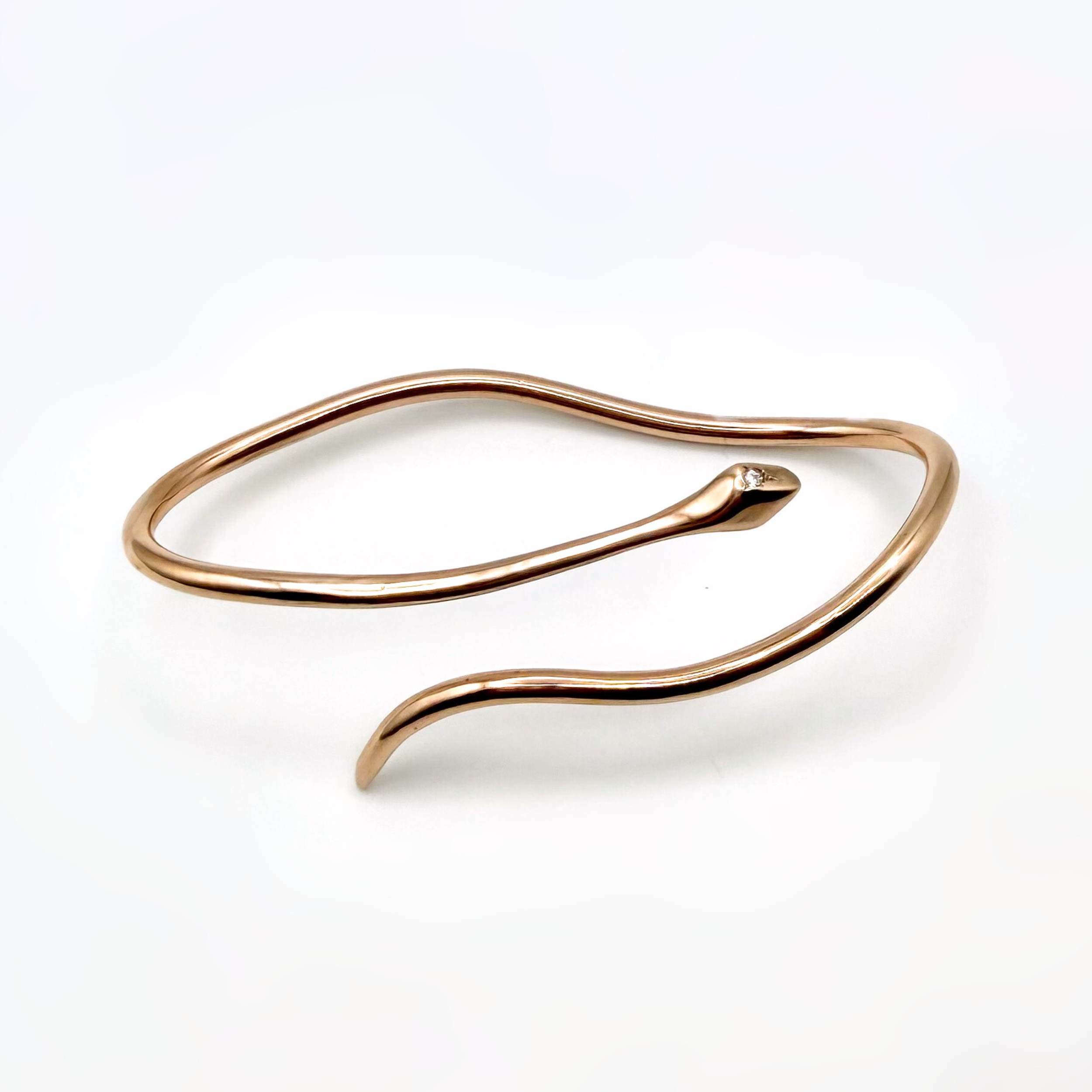 14k Serpent Hand Cuff Bracelet | Sculptural Minimalist Jewelry by Lucinda Loya