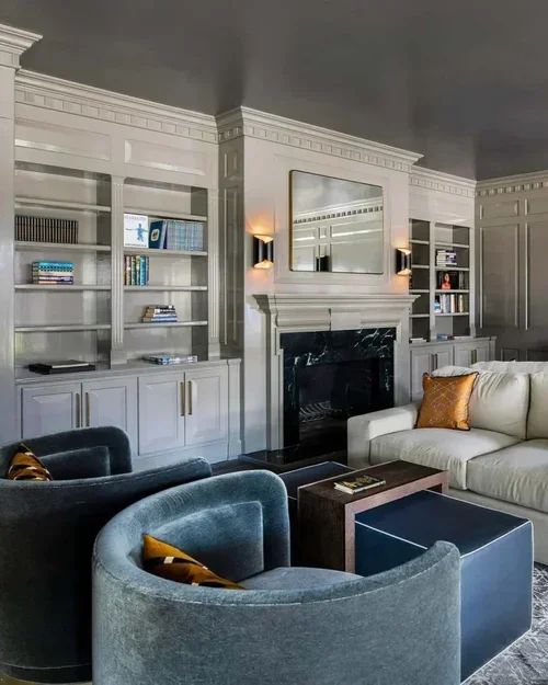 Commercial interior design project at Sydenham Clinic in Houston, with a patient lounge, tailored seating and dining nook.