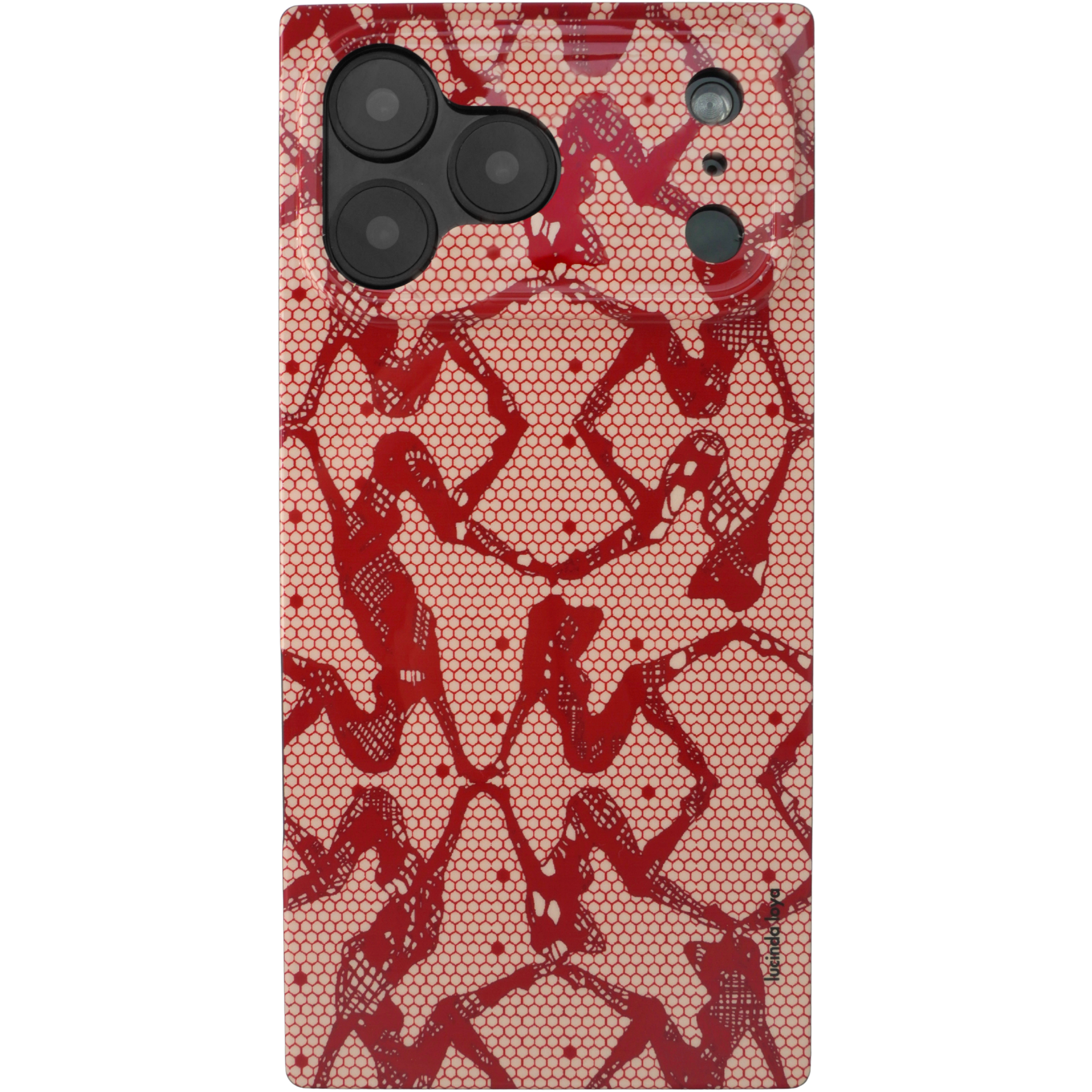 LLI Square Pinup Lace iPhone Case - Cherry